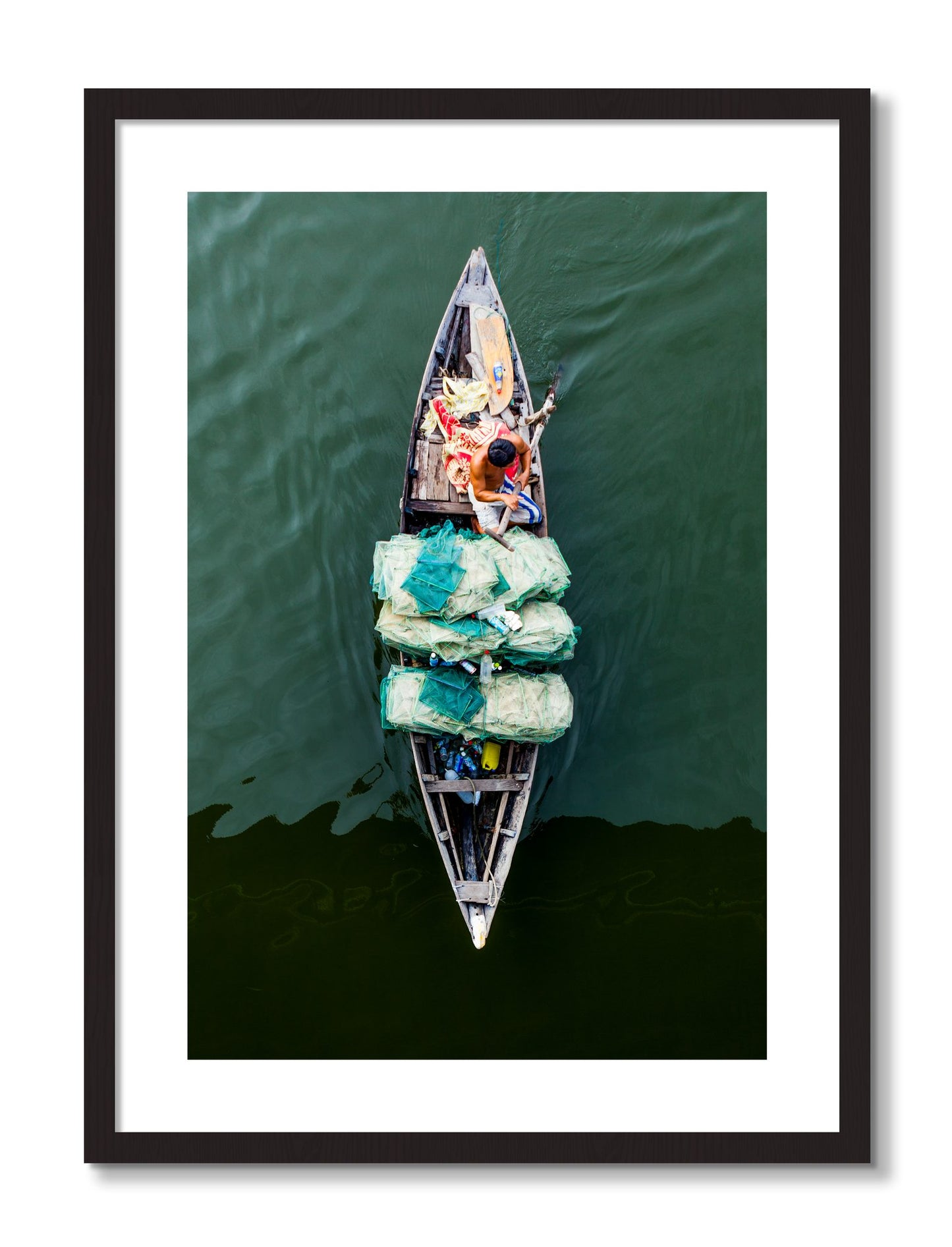 Framed photograph of Hanoi Vietnam by Dylan Ozanich, Black frame, Borders