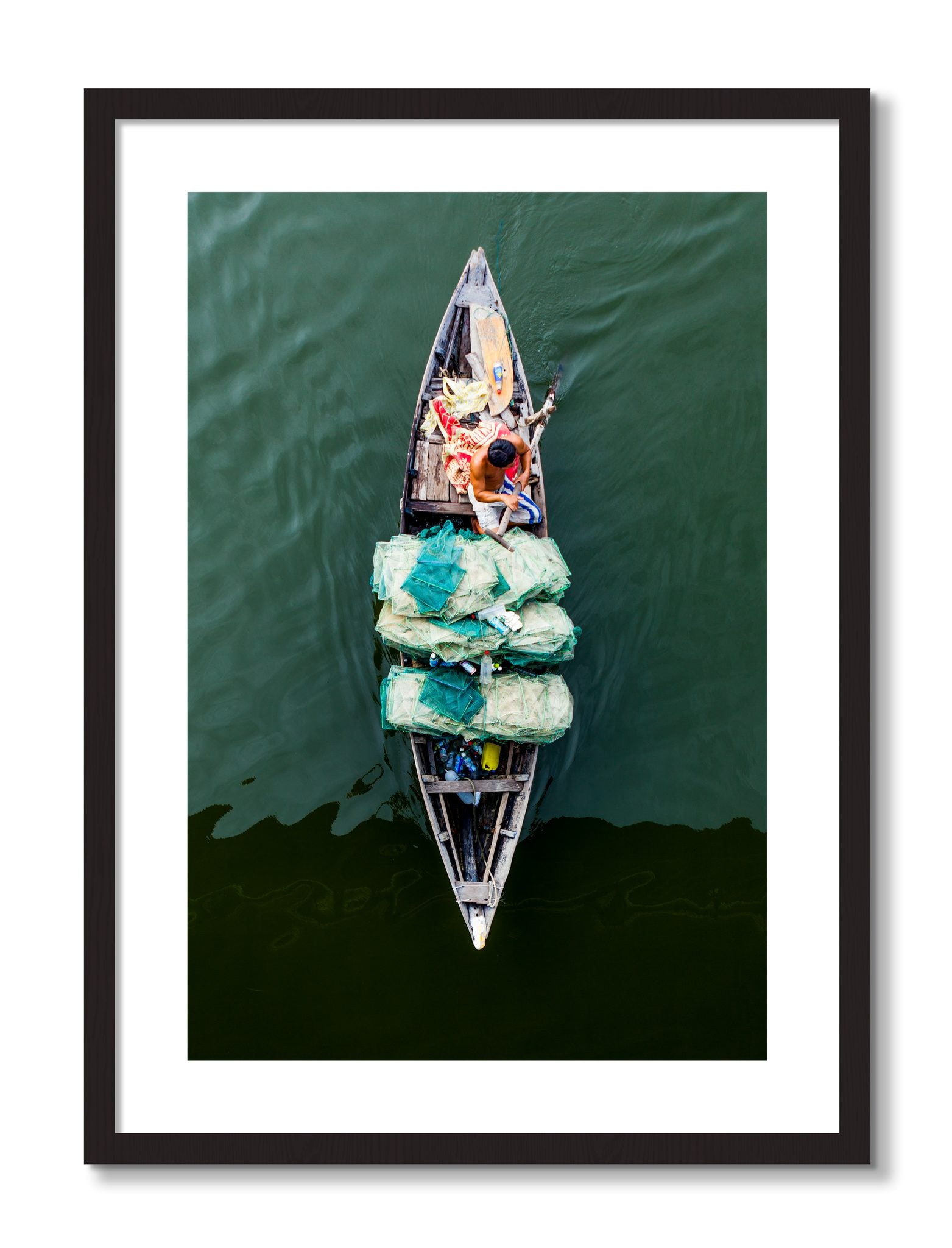 Framed photograph of Hanoi Vietnam by Dylan Ozanich, Black frame, Borders