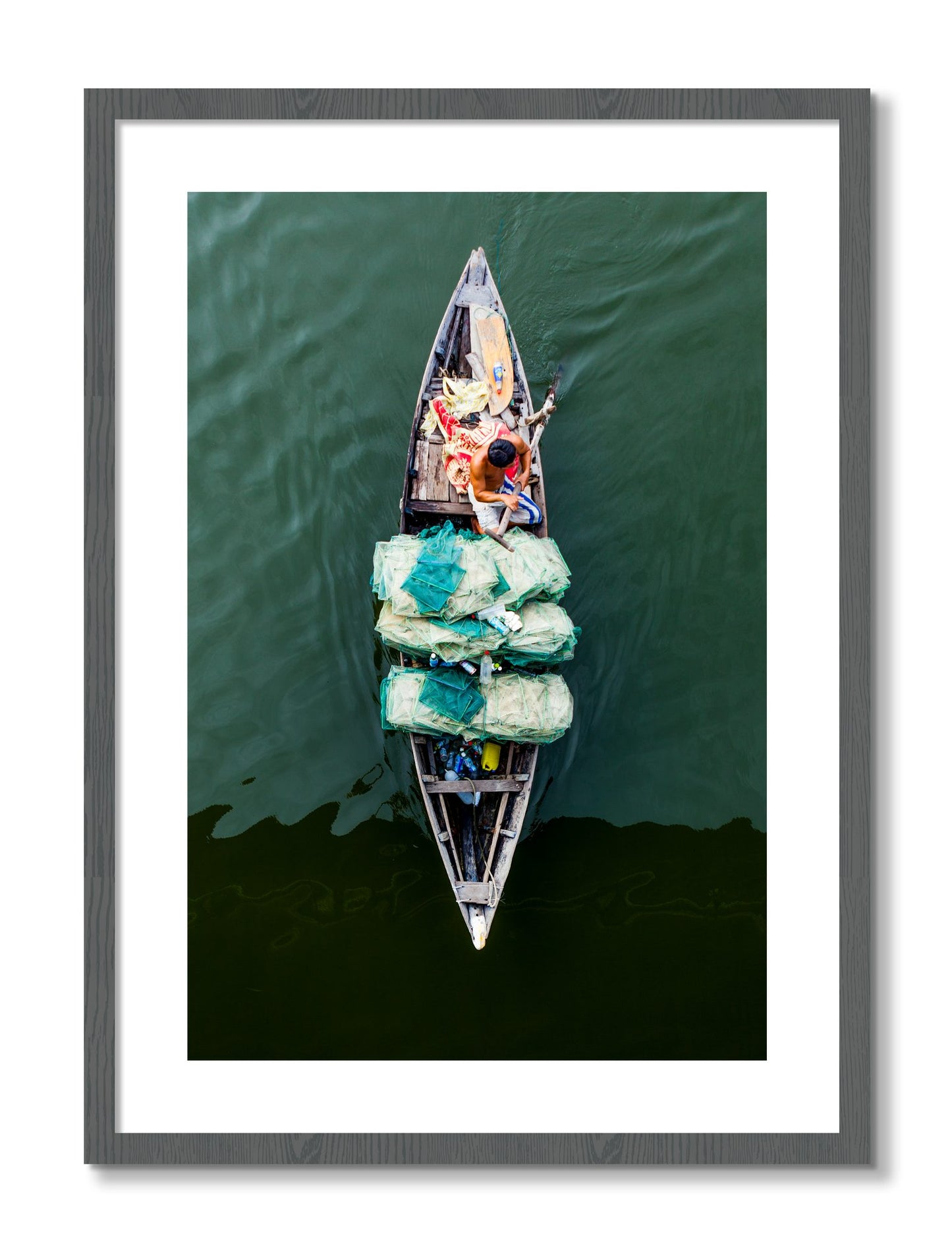 Framed photograph of Hanoi Vietnam by Dylan Ozanich, Grey frame, Borders