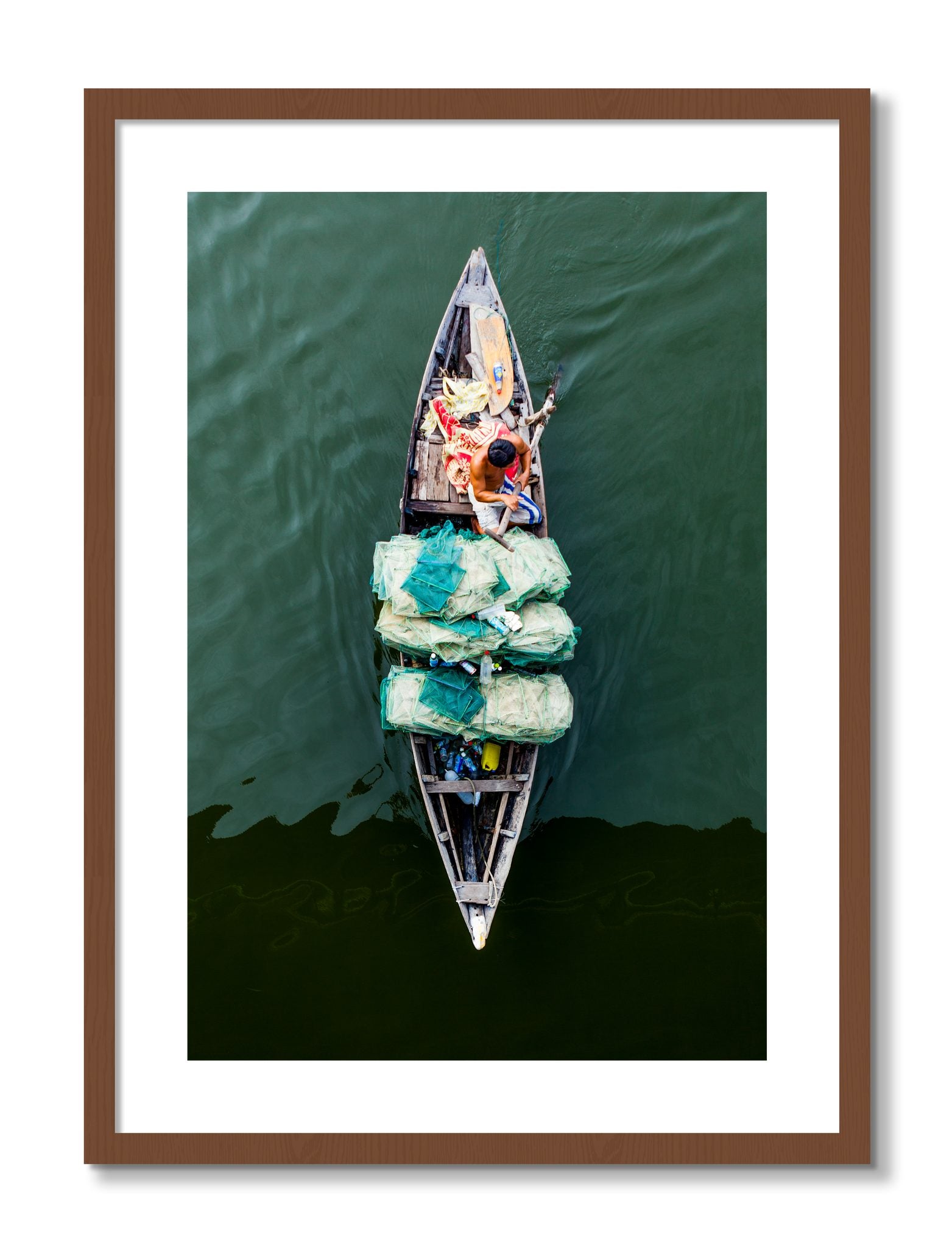 Framed photograph of Hanoi Vietnam by Dylan Ozanich, Walnut frame, Borders