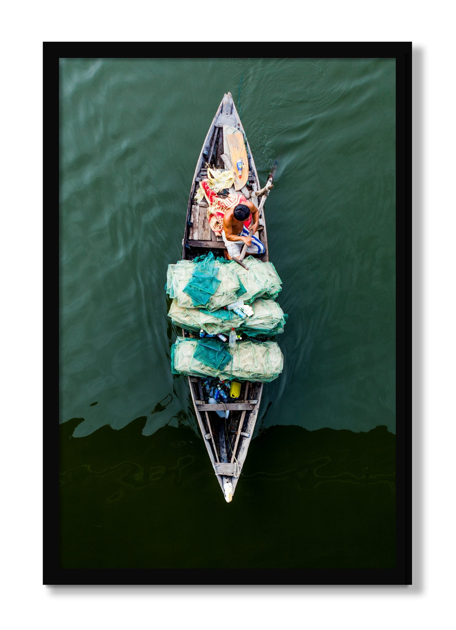 Framed photograph of Hanoi Vietnam by Dylan Ozanich, Black frame, Full Bleed