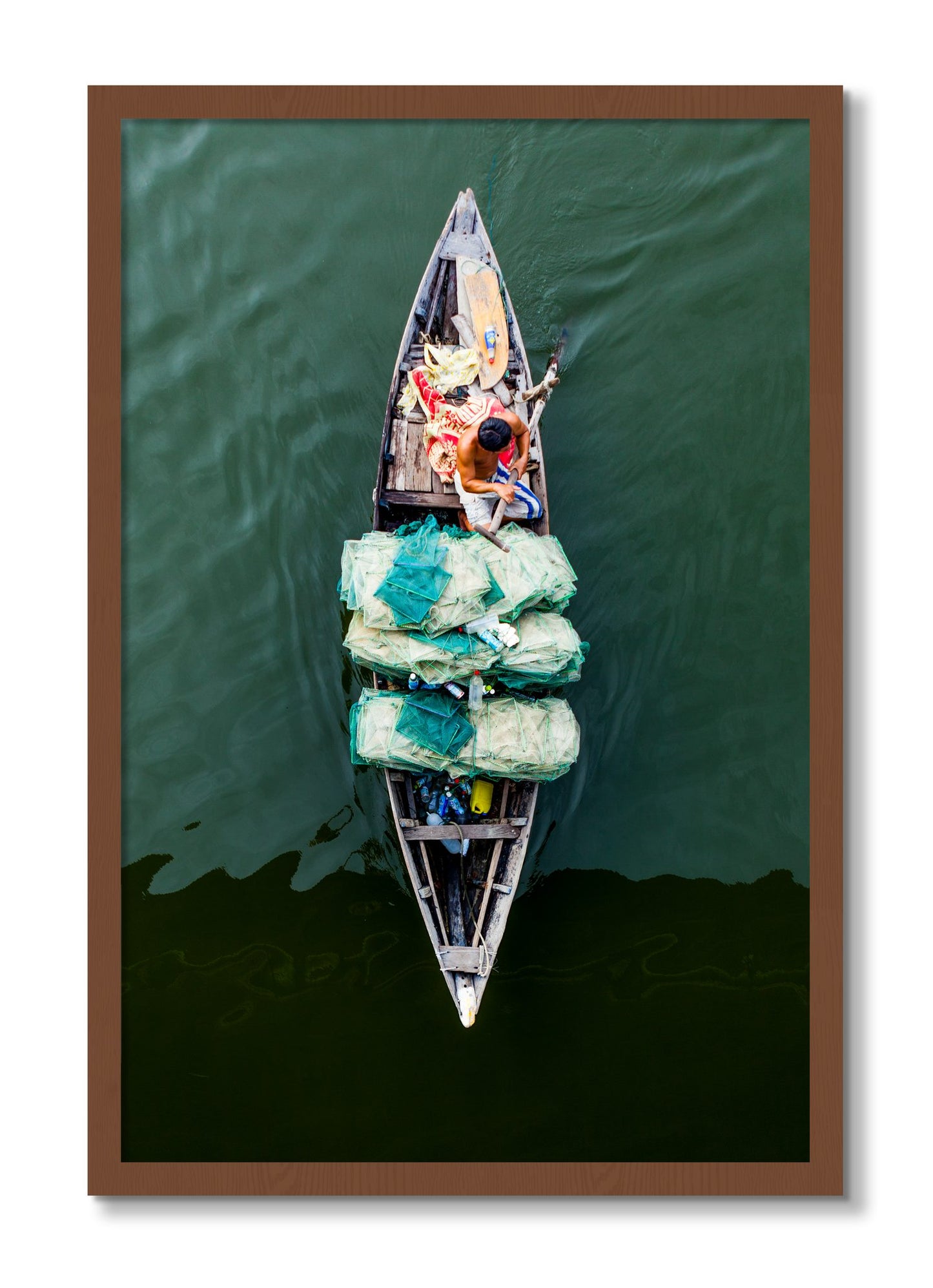 Framed photograph of Hanoi Vietnam by Dylan Ozanich, Walnut frame, Full Bleed