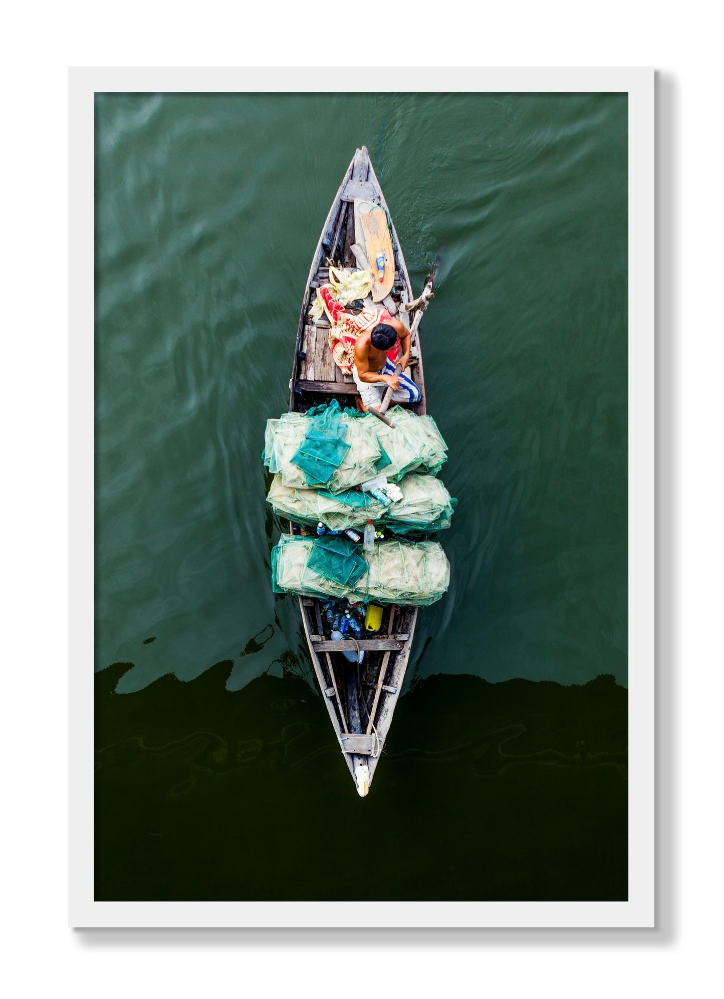 Framed photograph of Hanoi Vietnam by Dylan Ozanich, White frame, Full Bleed