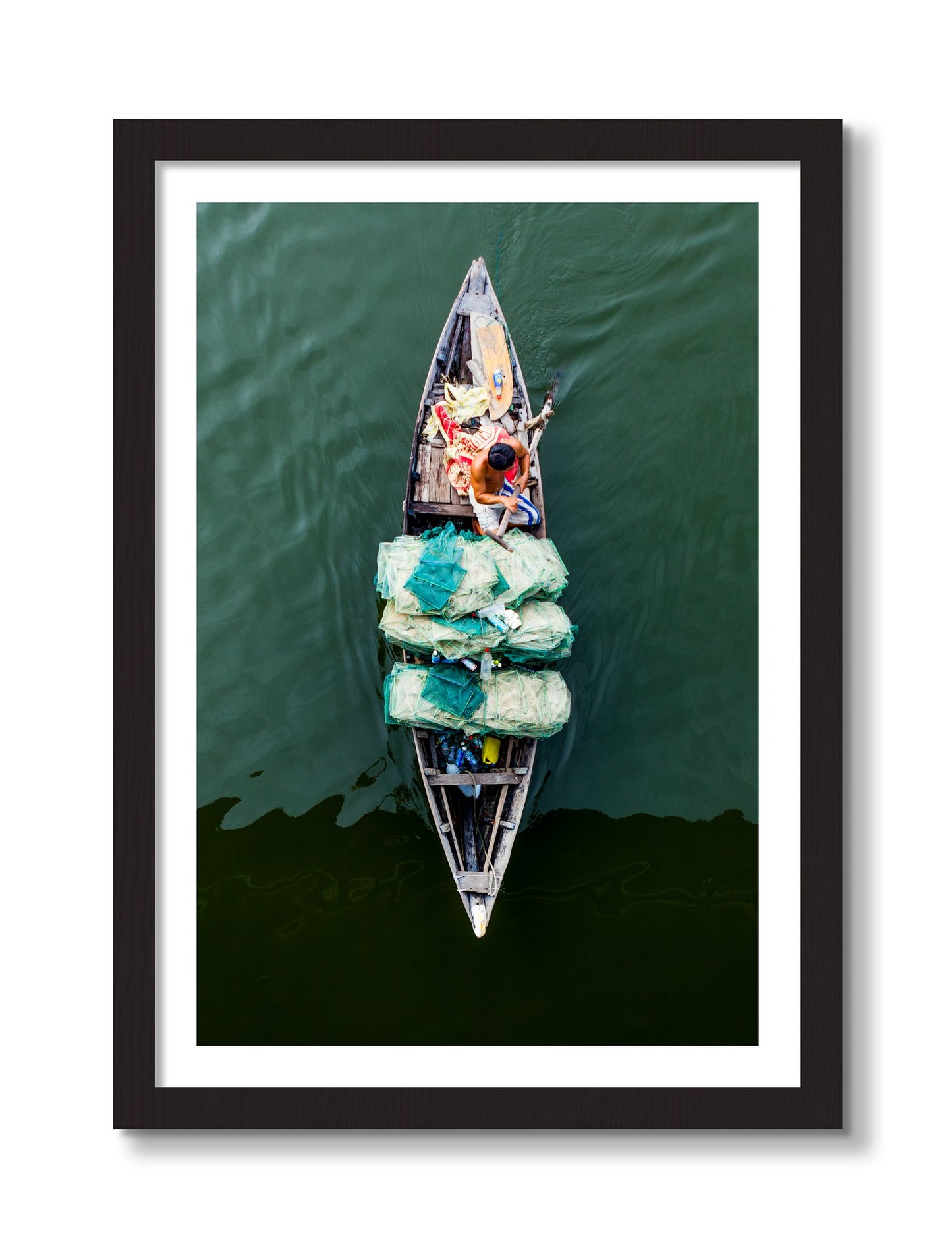 Framed photograph of Hanoi Vietnam by Dylan Ozanich, Black frame, Borders