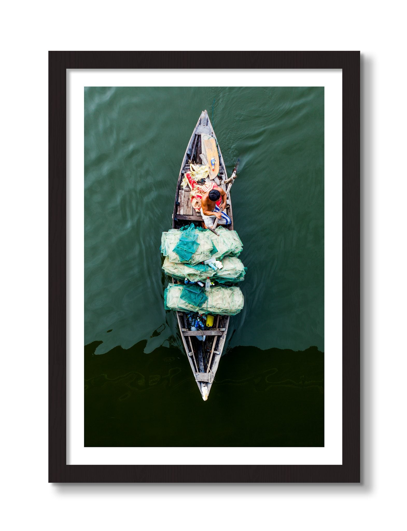 Framed photograph of Hanoi Vietnam by Dylan Ozanich, Black frame, Borders