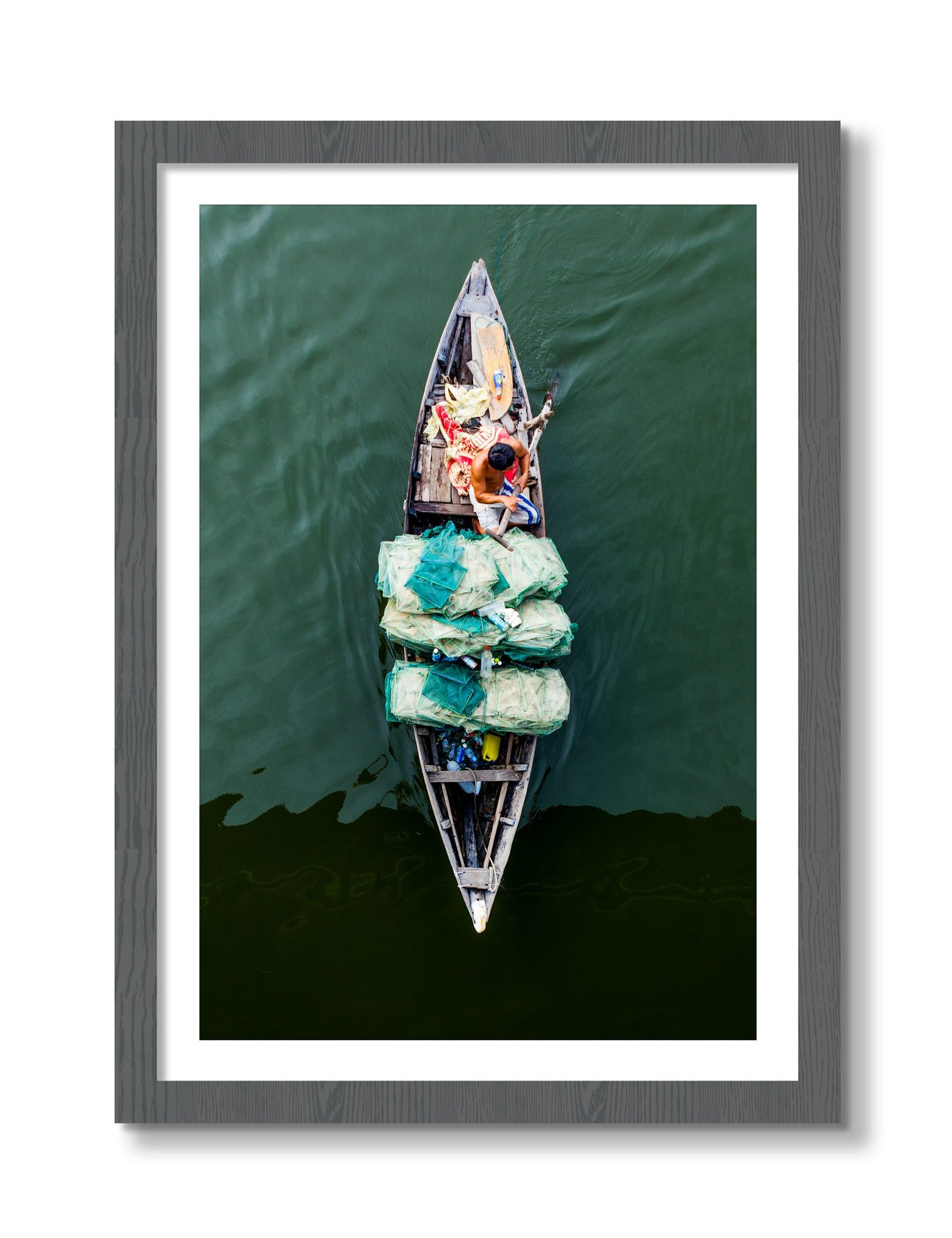 Framed photograph of Hanoi Vietnam by Dylan Ozanich, Grey frame, Borders