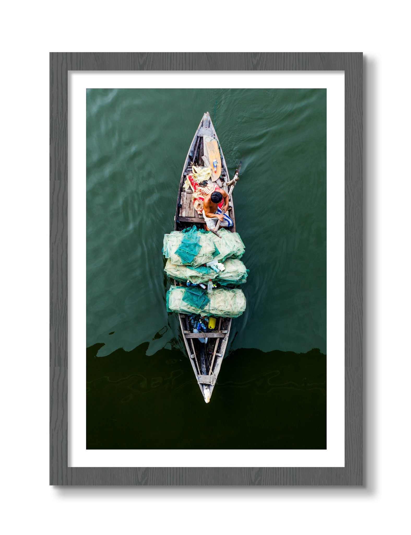 Framed photograph of Hanoi Vietnam by Dylan Ozanich, Grey frame, Borders