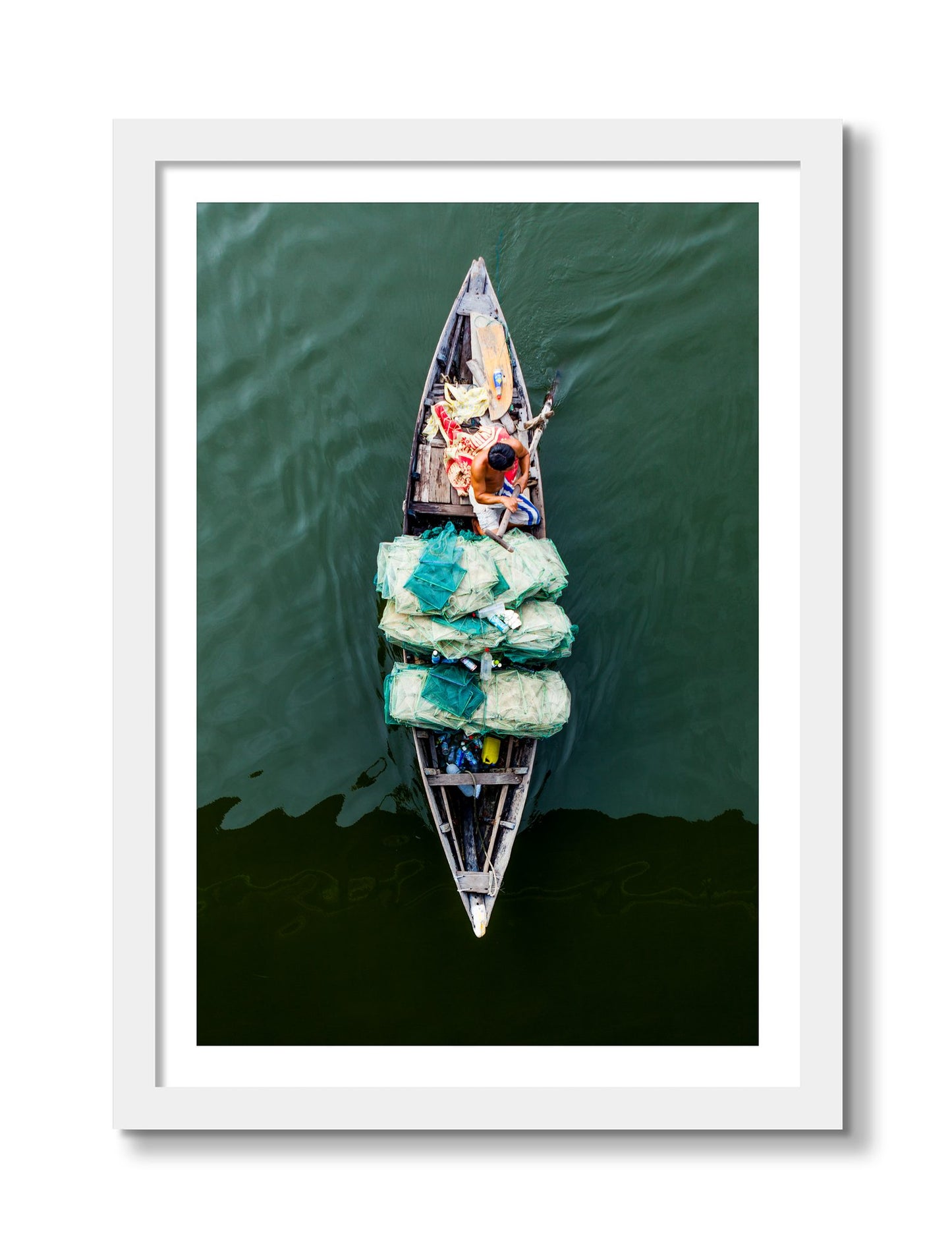 Framed photograph of Hanoi Vietnam by Dylan Ozanich, White frame, Borders