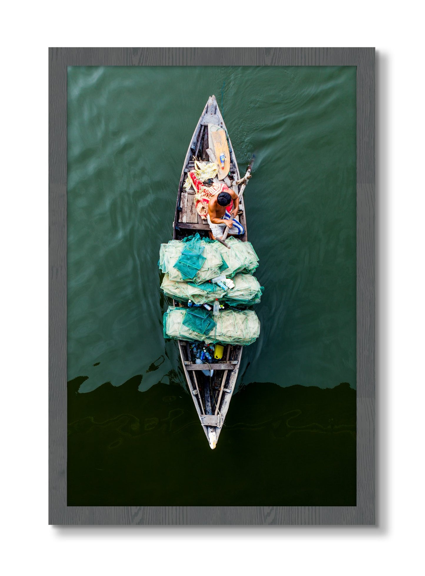 Framed photograph of Hanoi Vietnam by Dylan Ozanich, Grey frame, Full Bleed
