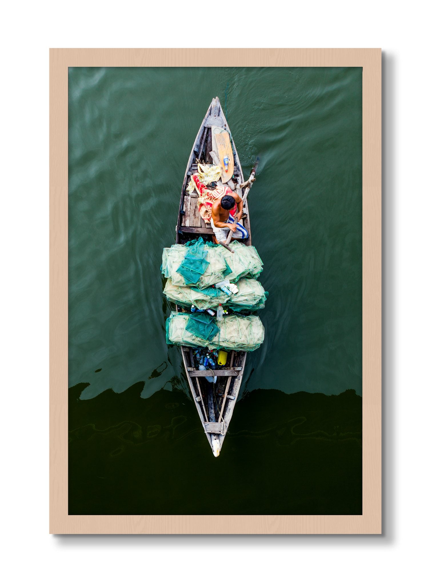 Framed photograph of Hanoi Vietnam by Dylan Ozanich, Maple frame, Full Bleed
