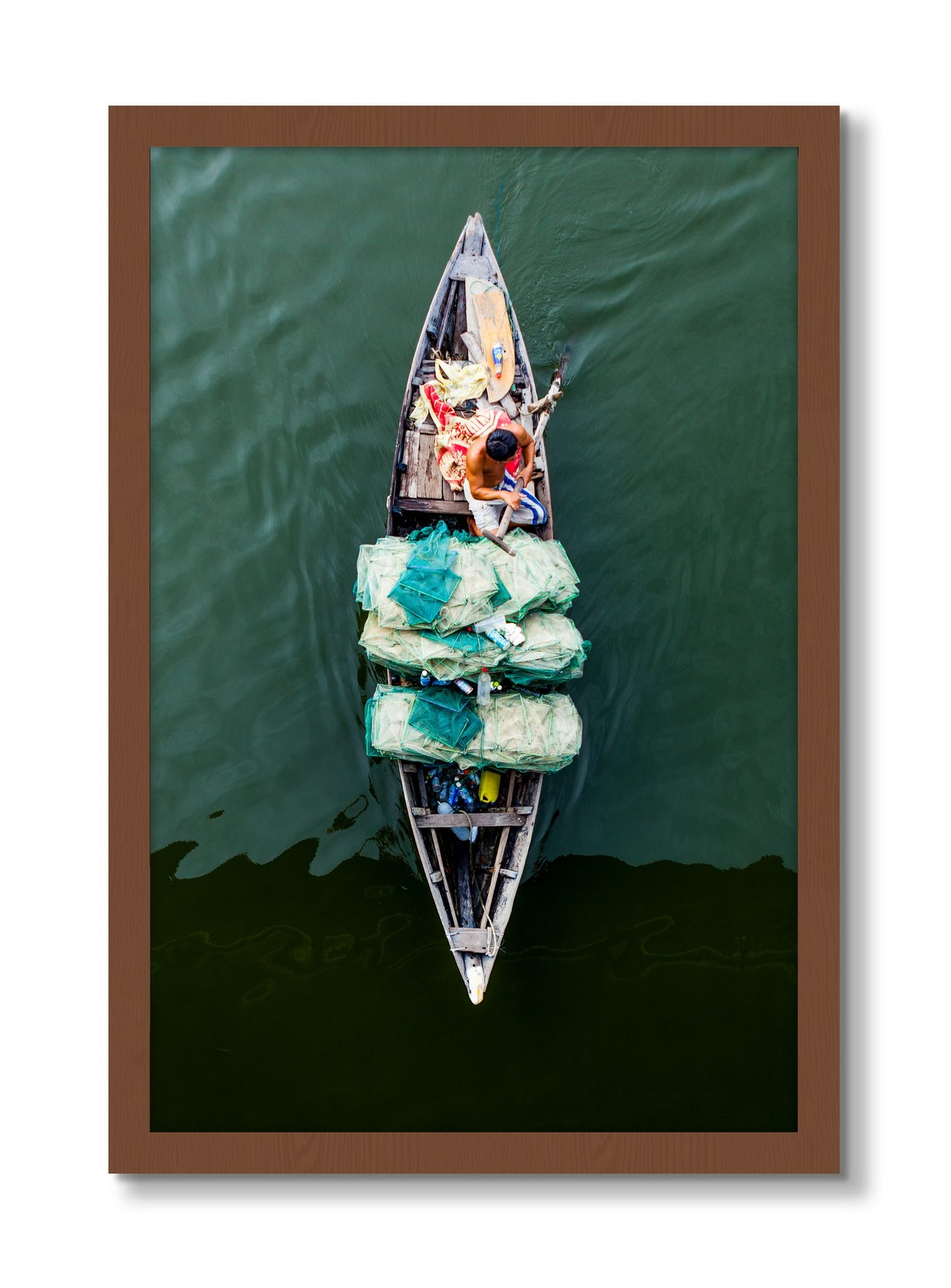 Framed photograph of Hanoi Vietnam by Dylan Ozanich, Walnut frame, Full Bleed