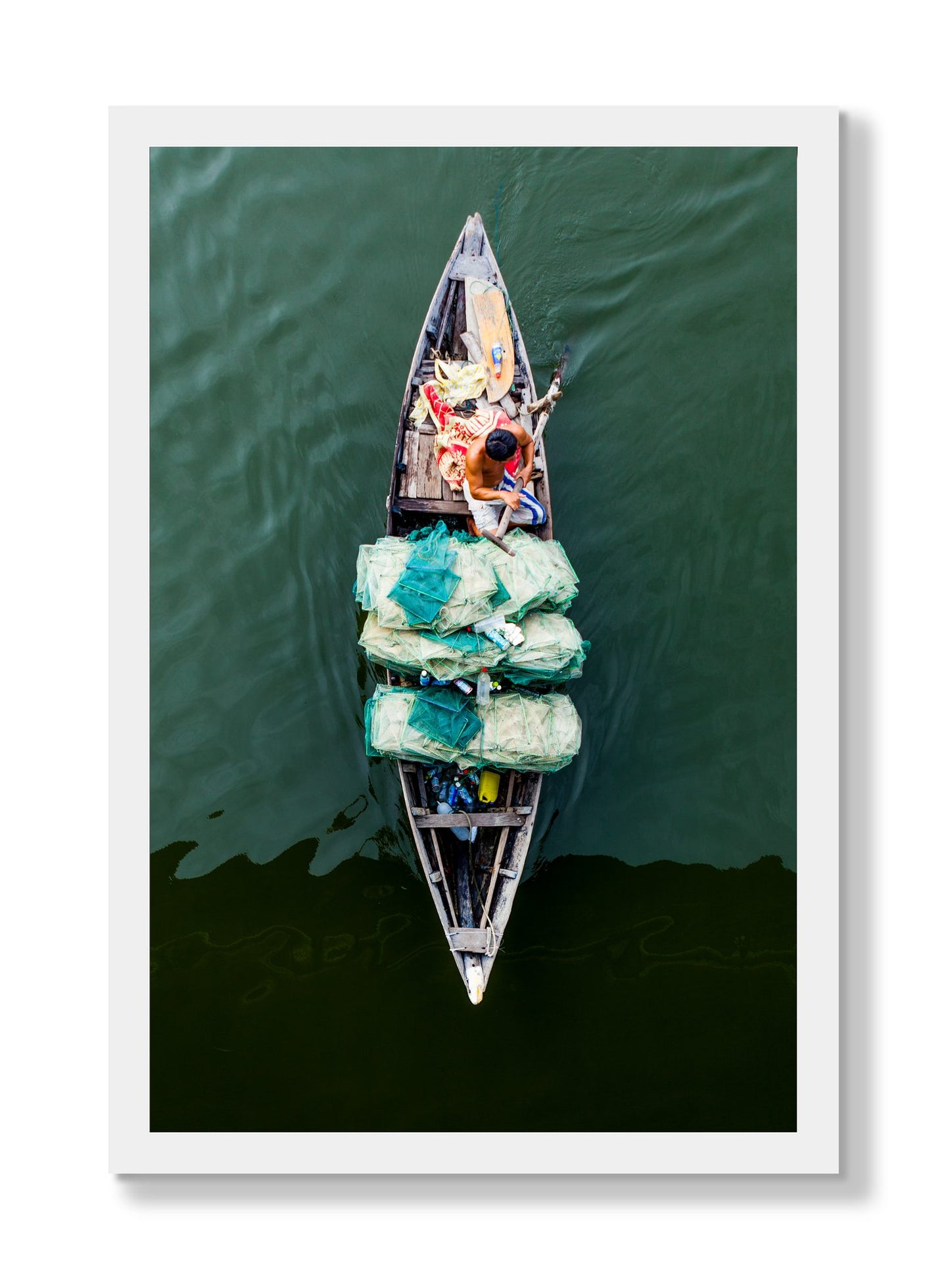 Framed photograph of Hanoi Vietnam by Dylan Ozanich, White frame, Full Bleed