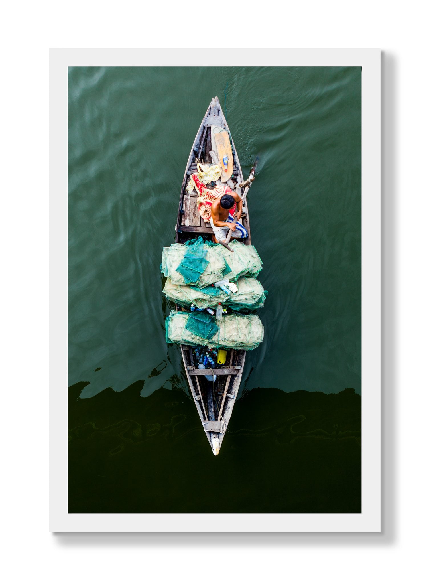 Framed photograph of Hanoi Vietnam by Dylan Ozanich, White frame, Full Bleed