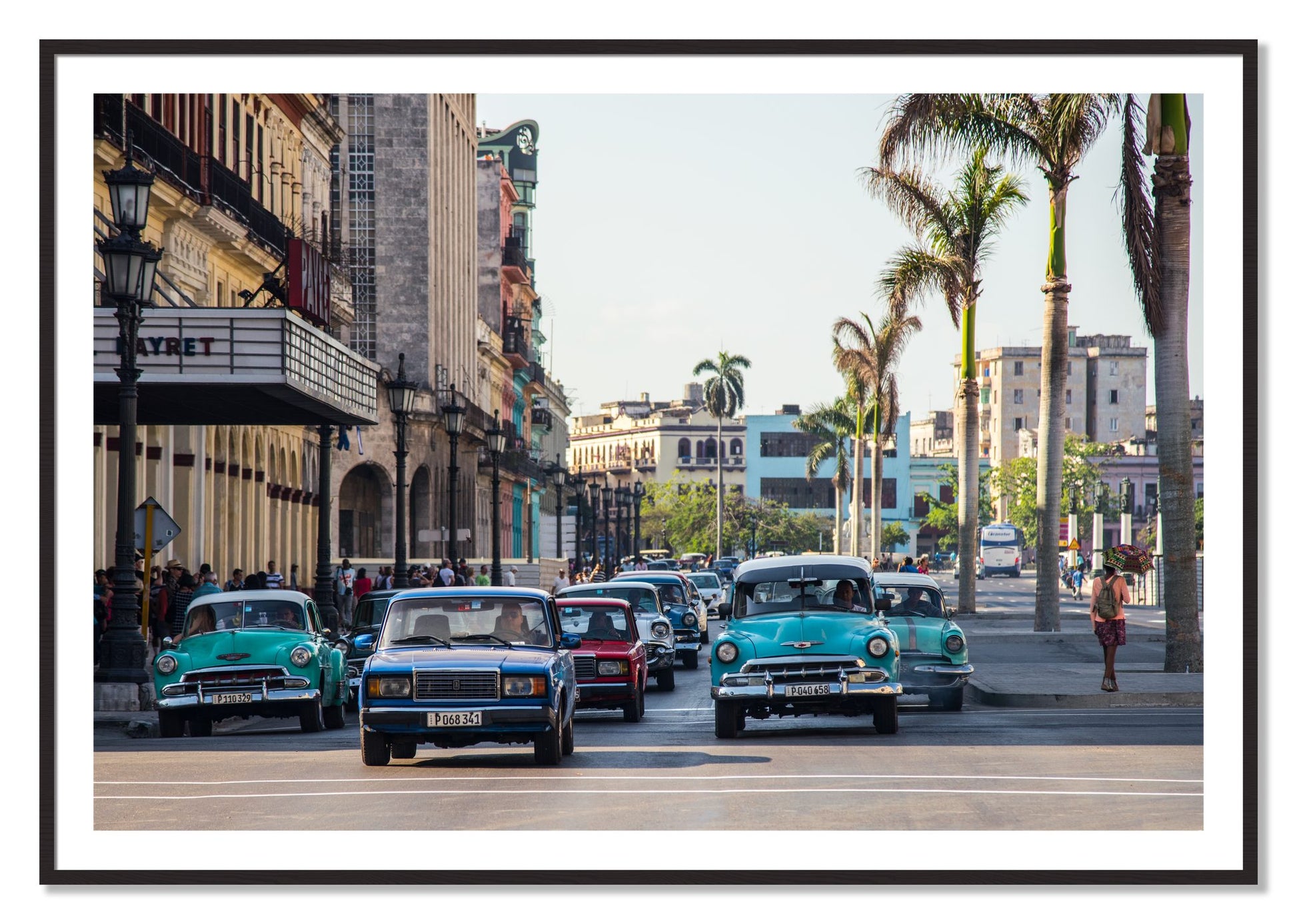 Framed photograph of Havana by Dylan Ozanich, Black Walnut frame, Borders