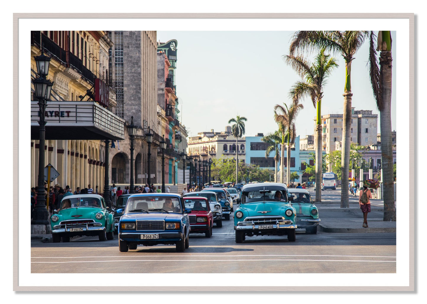 Framed photograph of Havana by Dylan Ozanich, White Maple frame, Borders