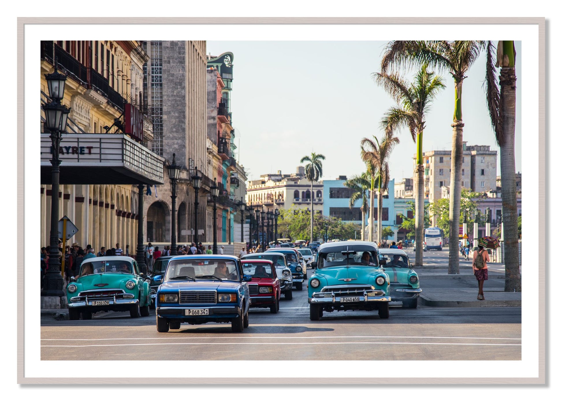 Framed photograph of Havana by Dylan Ozanich, White Maple frame, Borders