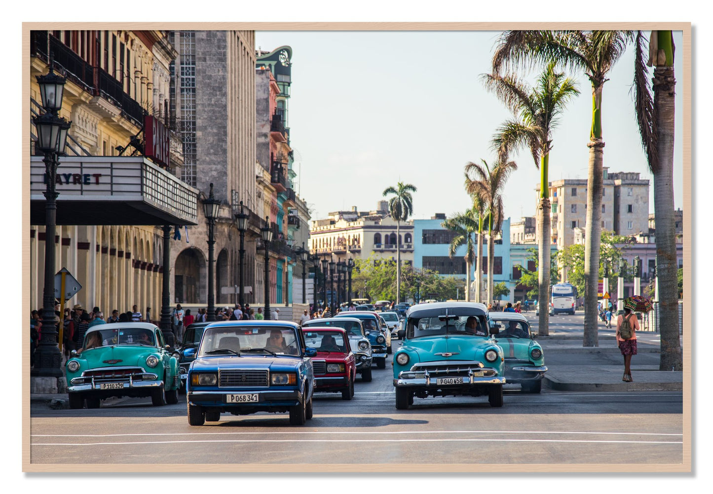 Framed photograph of Havana by Dylan Ozanich, Maple frame, Full Bleed