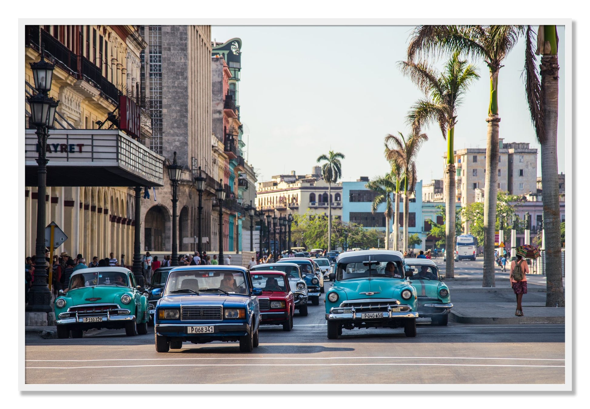 Framed photograph of Havana by Dylan Ozanich, White frame, Full Bleed
