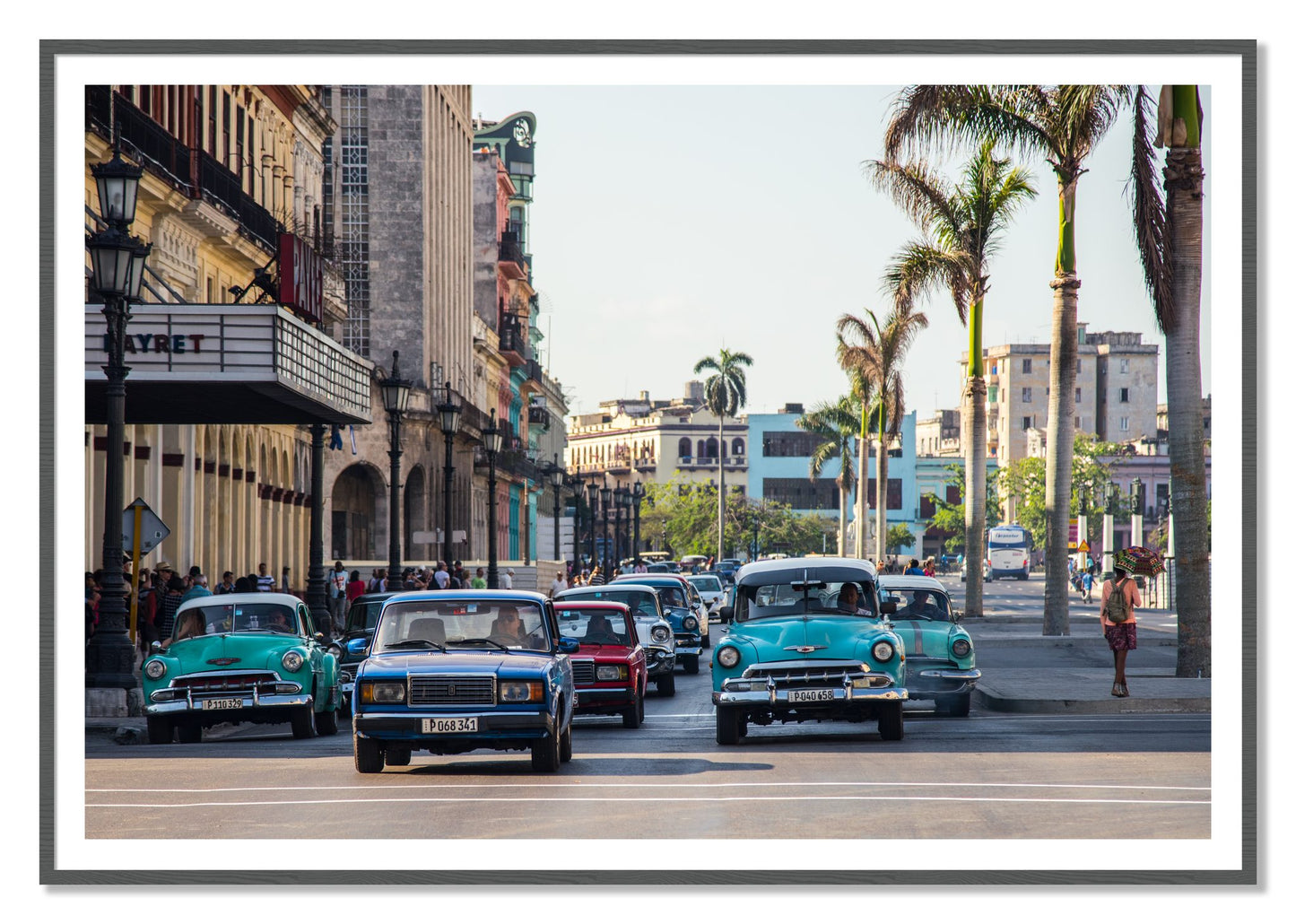 Framed photograph of Havana by Dylan Ozanich, Grey frame, Borders
