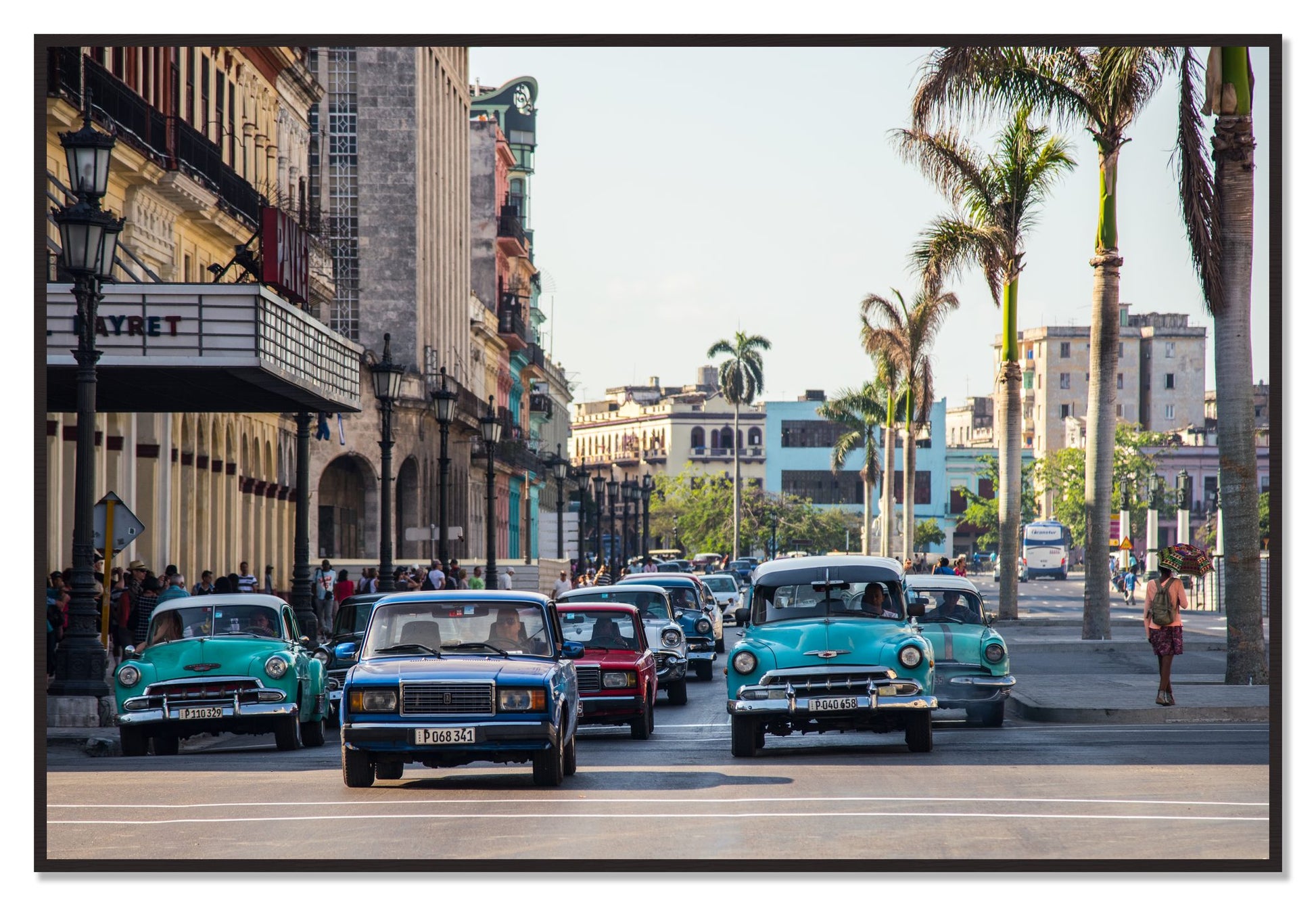 Framed photograph of Havana by Dylan Ozanich, Black Walnut frame, Full Bleed