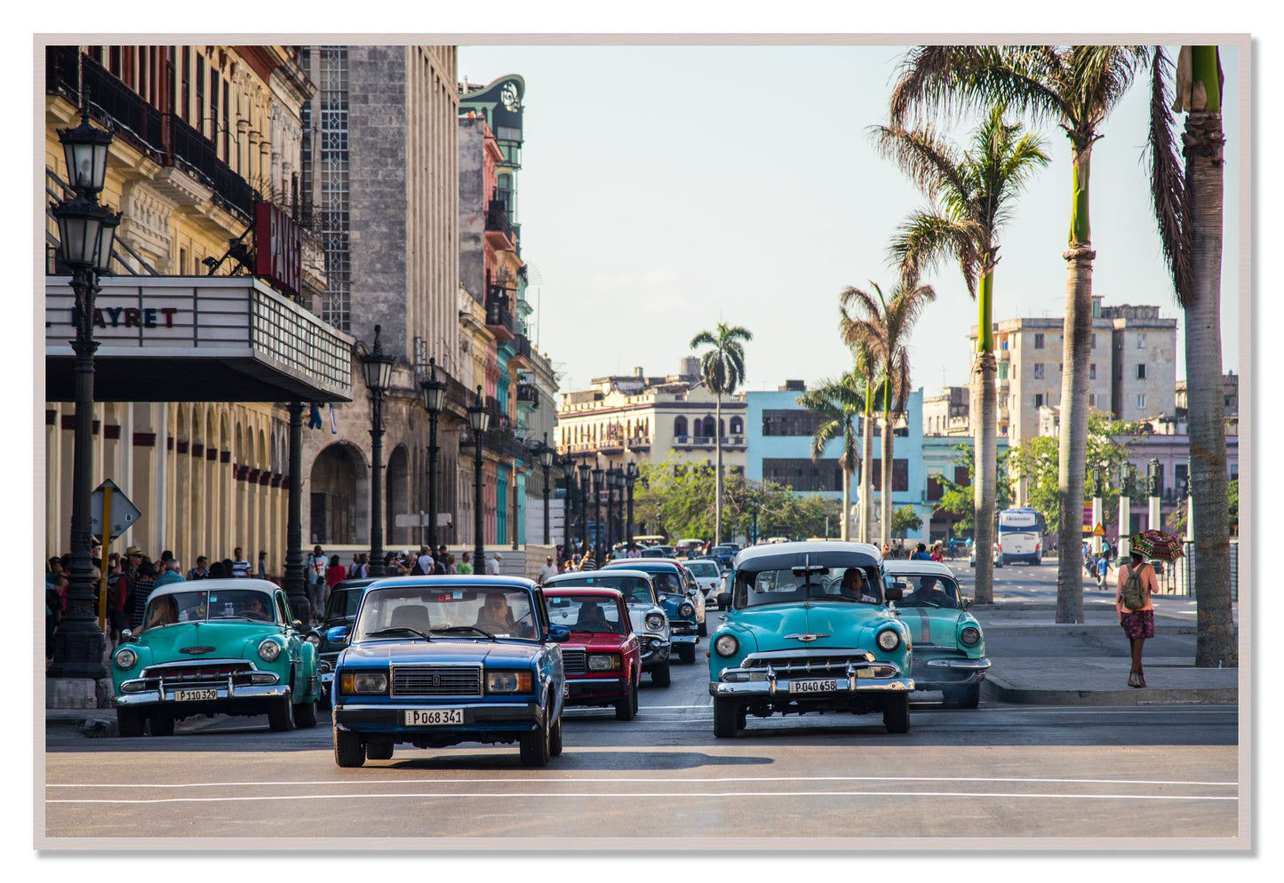 Framed photograph of Havana by Dylan Ozanich, White Maple frame, Full Bleed