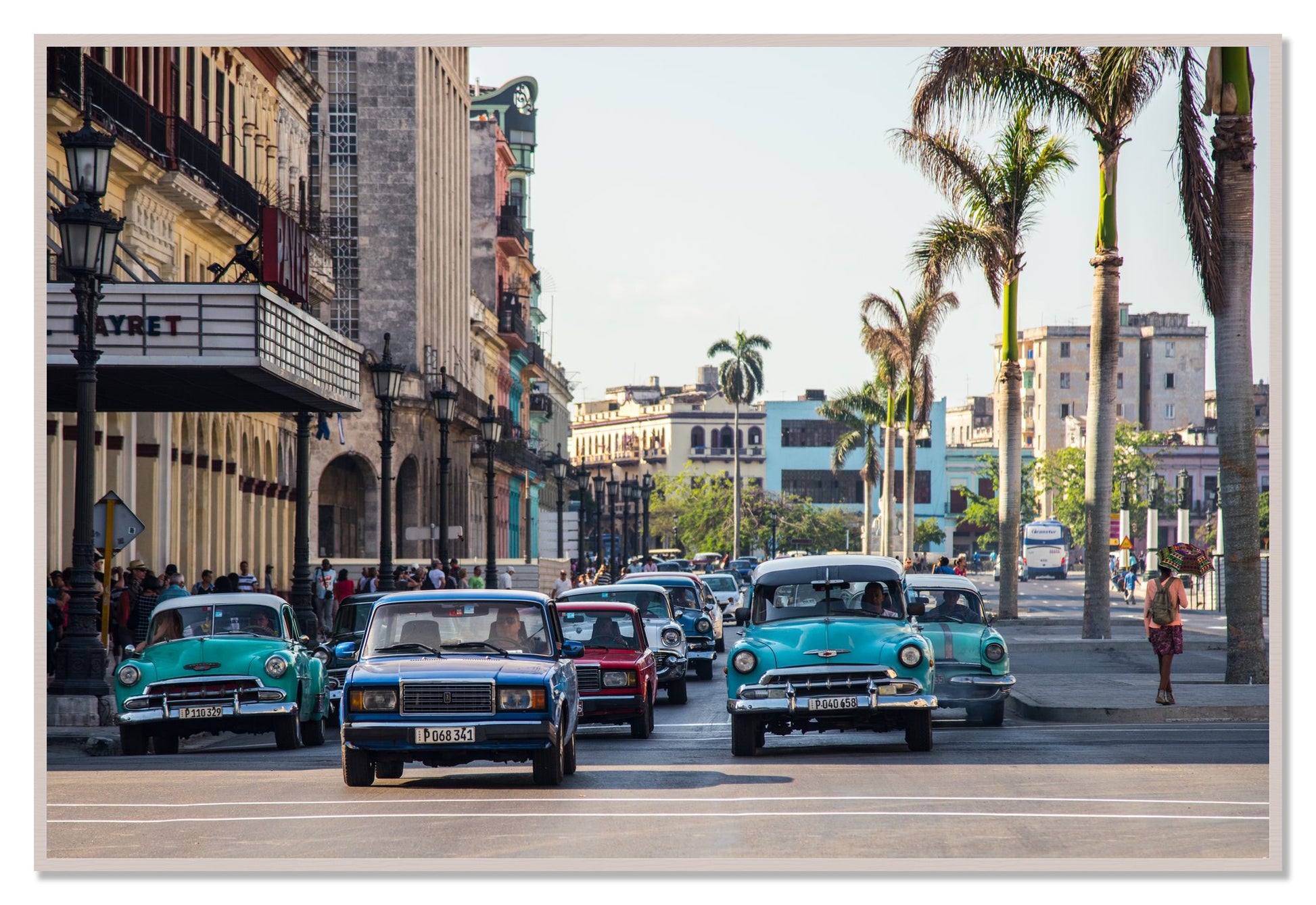 Framed photograph of Havana by Dylan Ozanich, White Maple frame, Full Bleed