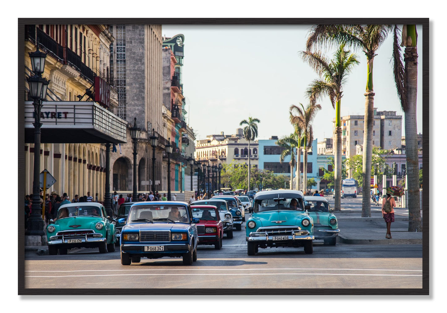 Framed photograph of Havana by Dylan Ozanich, Black Walnut frame, Full Bleed