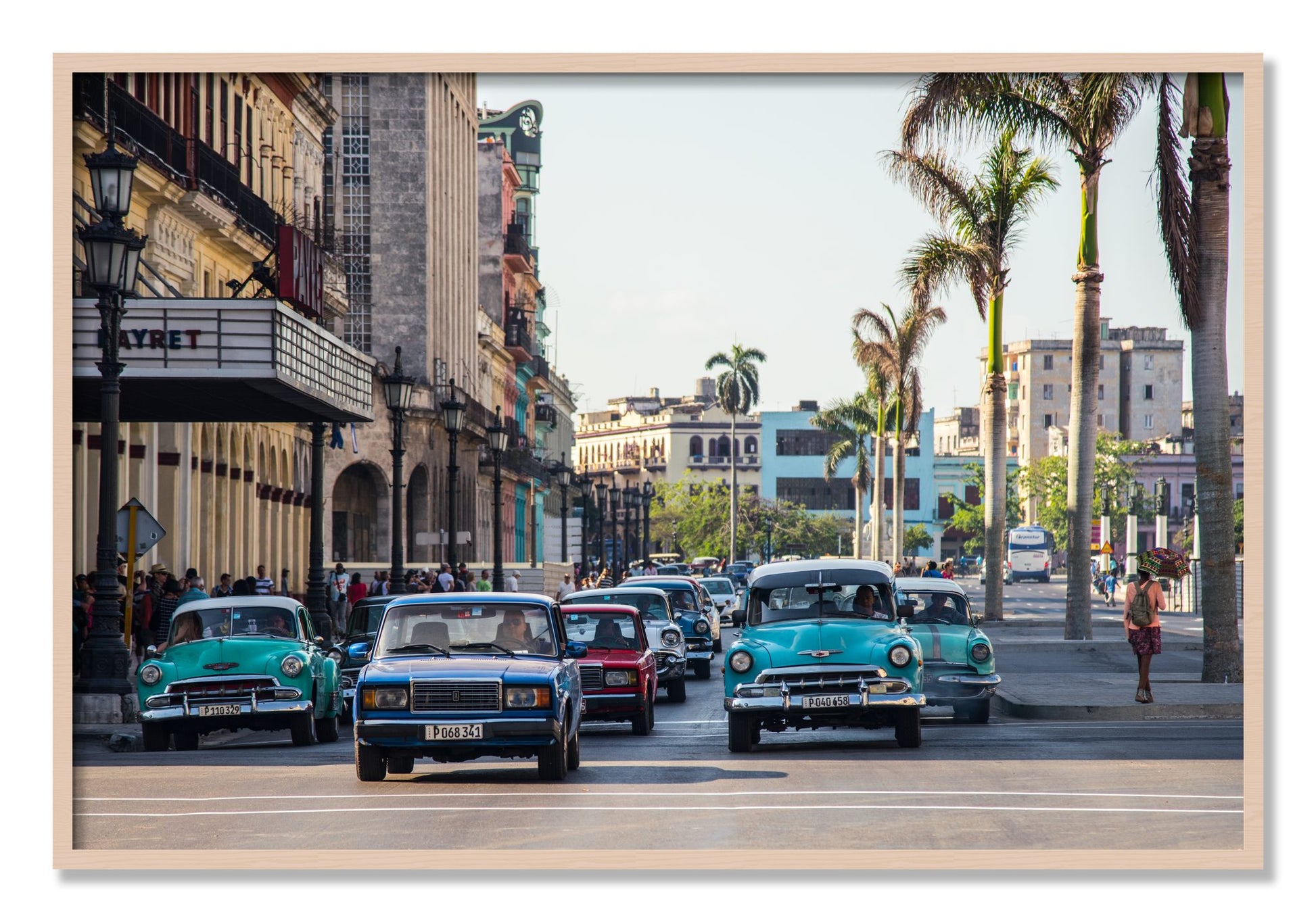 Framed photograph of Havana by Dylan Ozanich, Maple frame, Full Bleed