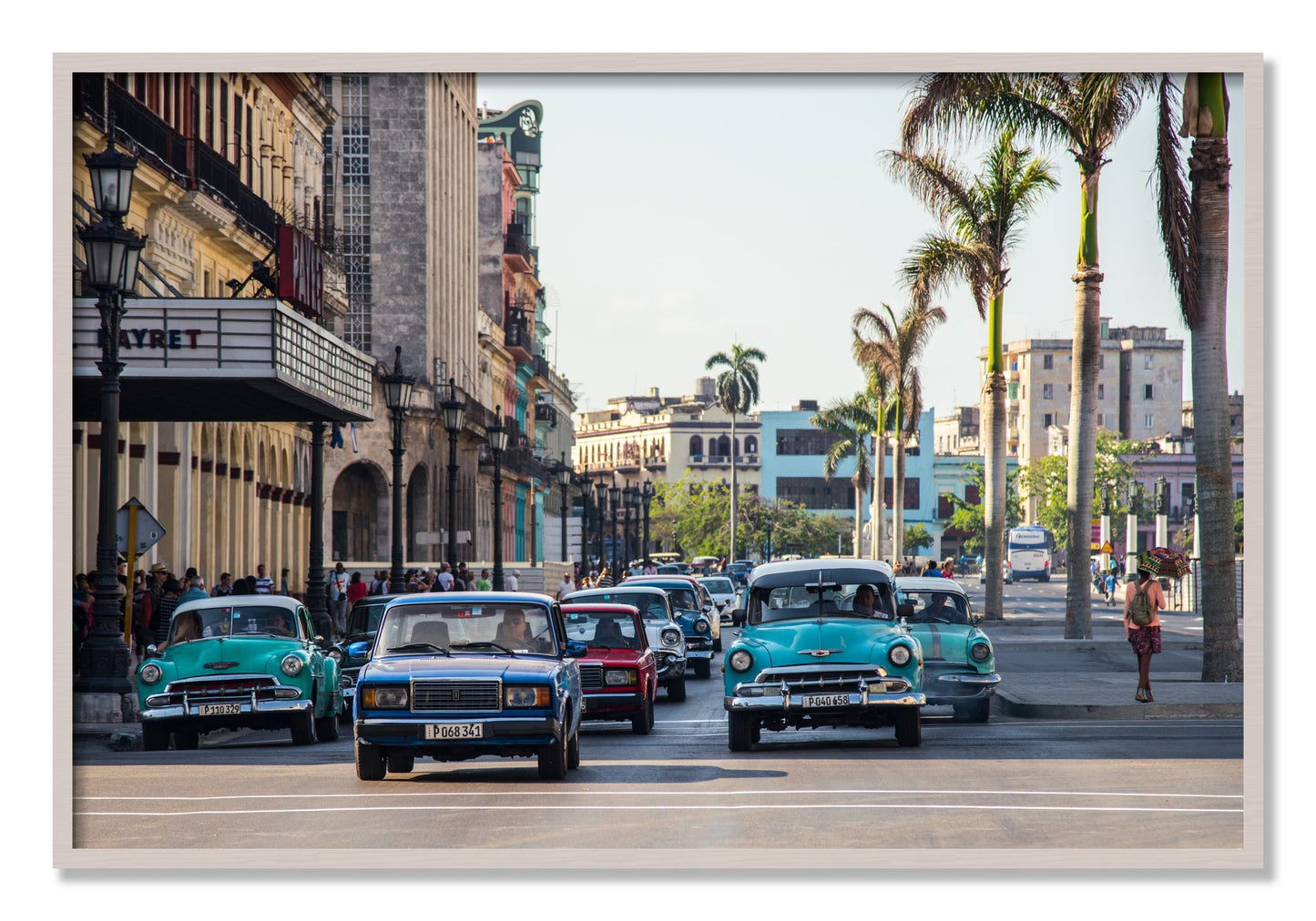 Framed photograph of Havana by Dylan Ozanich, White Maple frame, Full Bleed