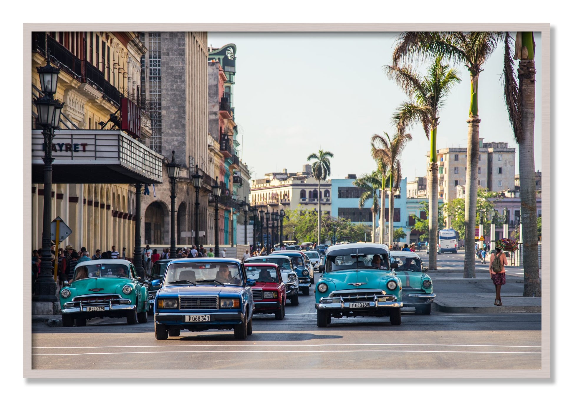 Framed photograph of Havana by Dylan Ozanich, White Maple frame, Full Bleed