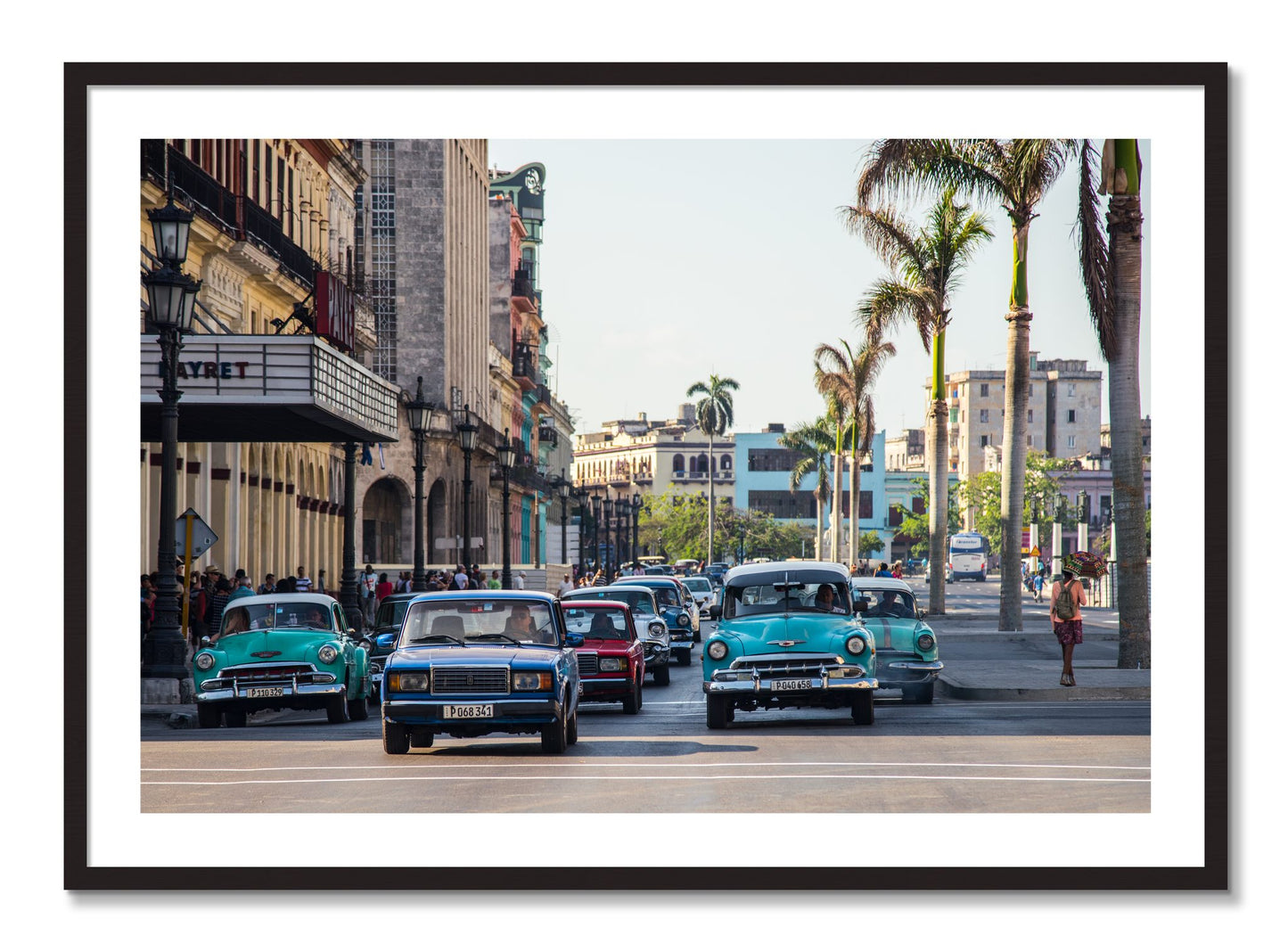 Framed photograph of Havana by Dylan Ozanich, Black Walnut frame, Borders