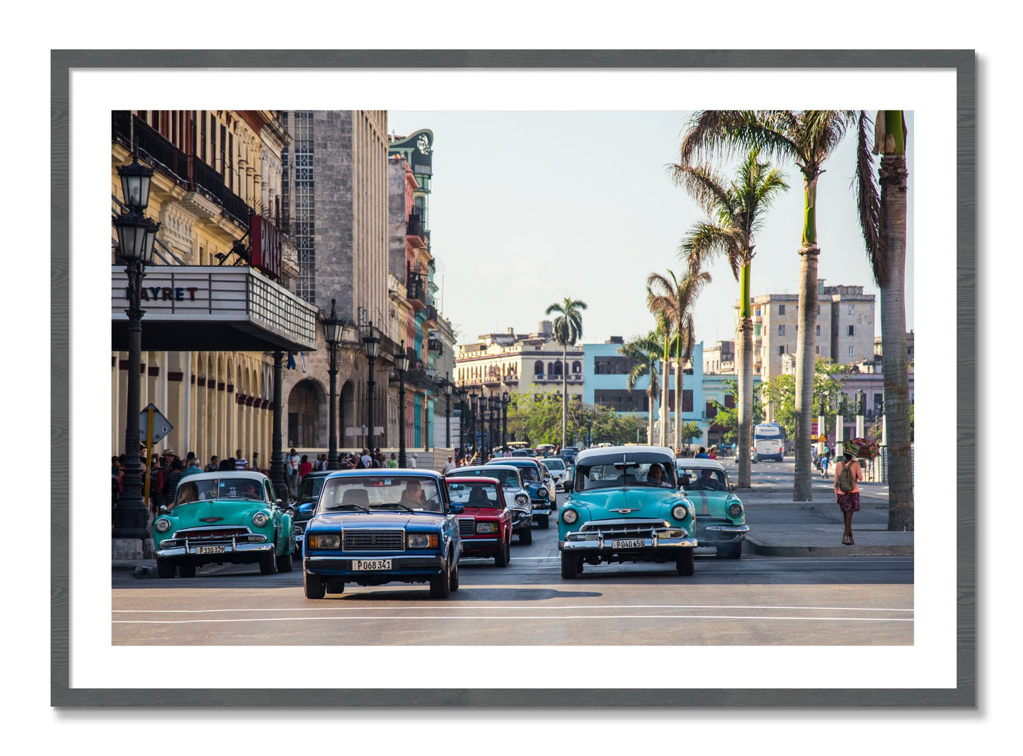 Framed photograph of Havana by Dylan Ozanich, Grey frame, Borders