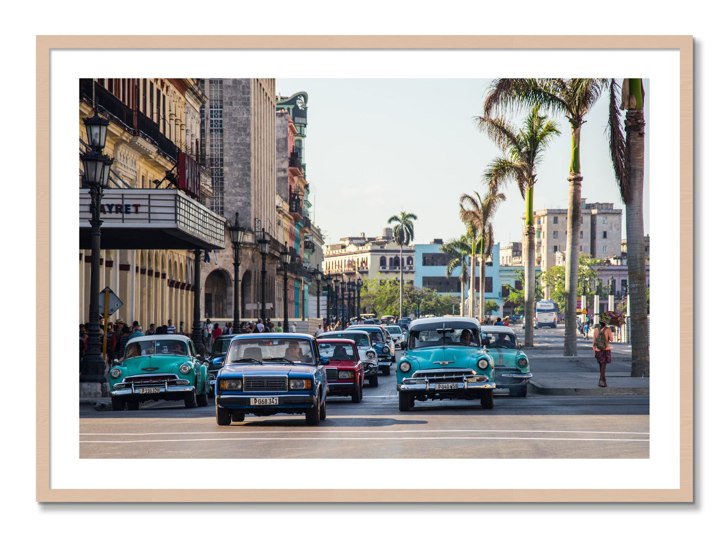 Framed photograph of Havana by Dylan Ozanich, Maple frame, Borders