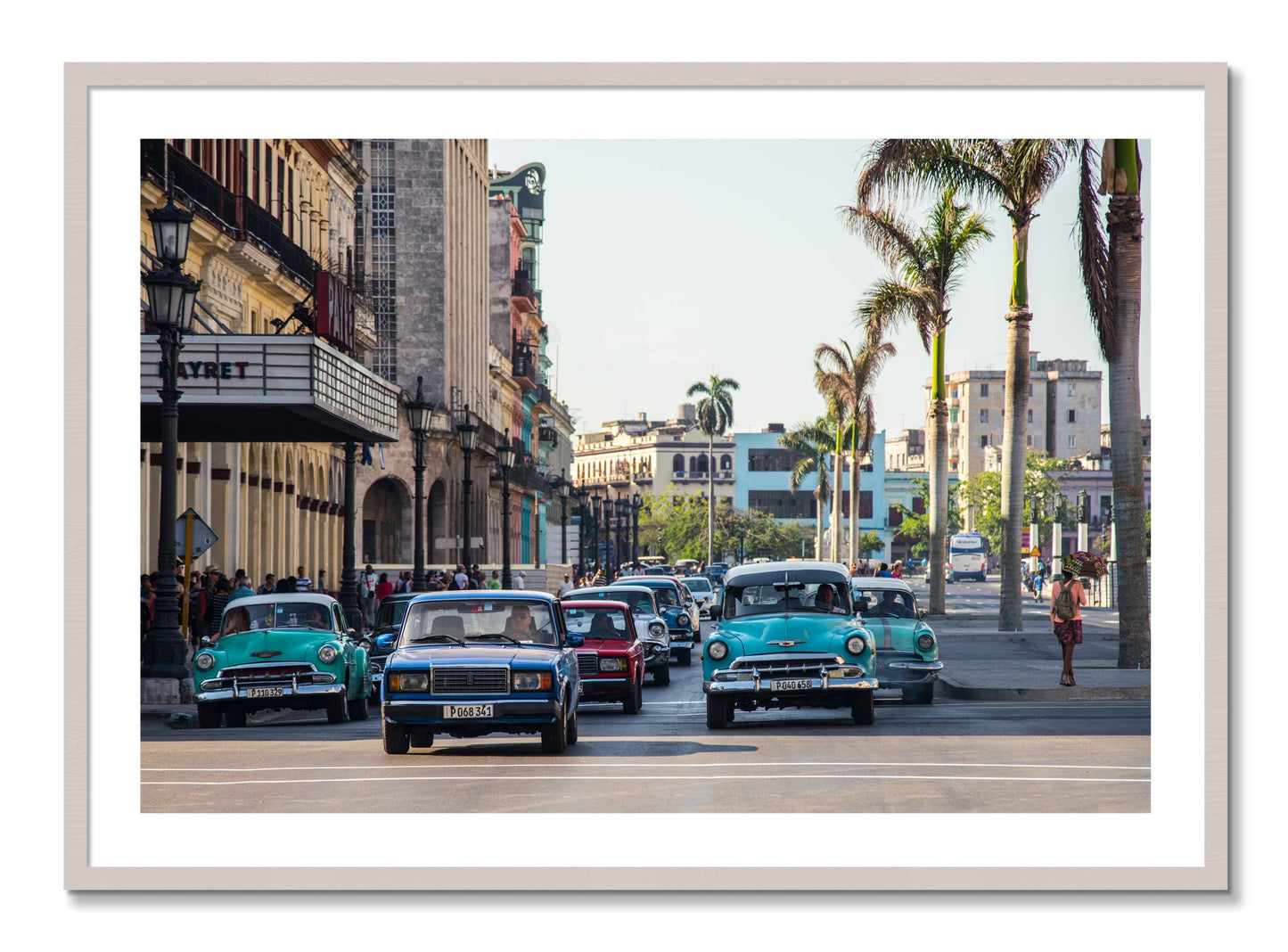 Framed photograph of Havana by Dylan Ozanich, White Maple frame, Borders