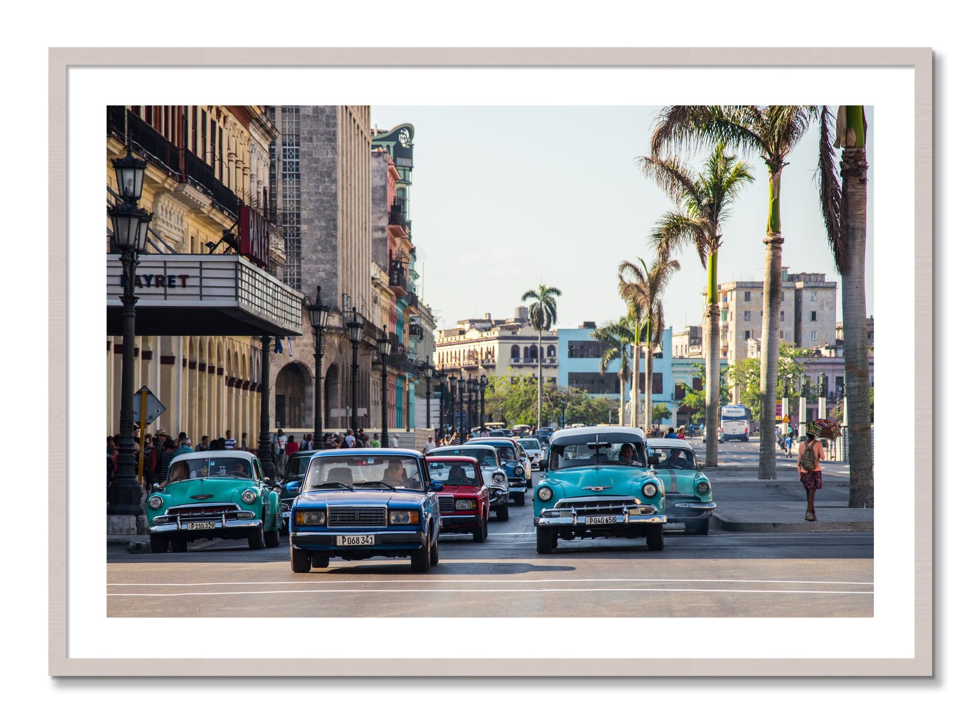 Framed photograph of Havana by Dylan Ozanich, White Maple frame, Borders