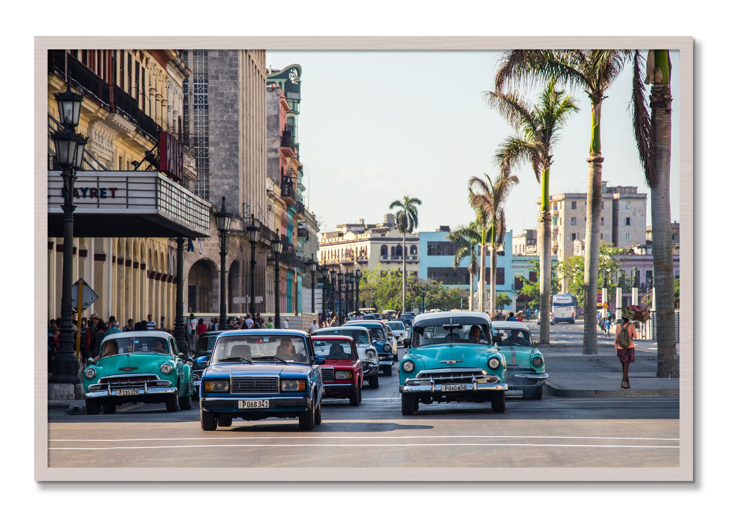 Framed photograph of Havana by Dylan Ozanich, White Maple frame, Full Bleed