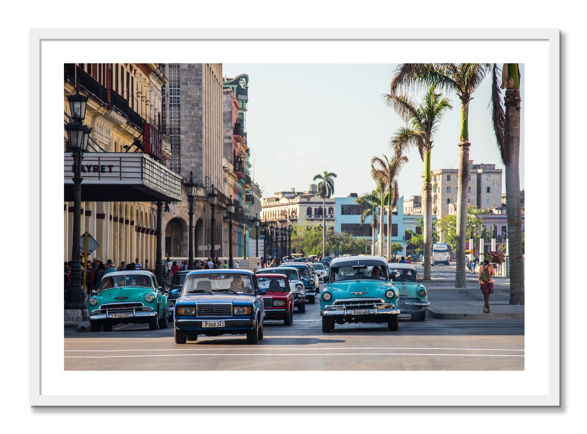 Framed photograph of Havana by Dylan Ozanich, White frame, Full Bleed