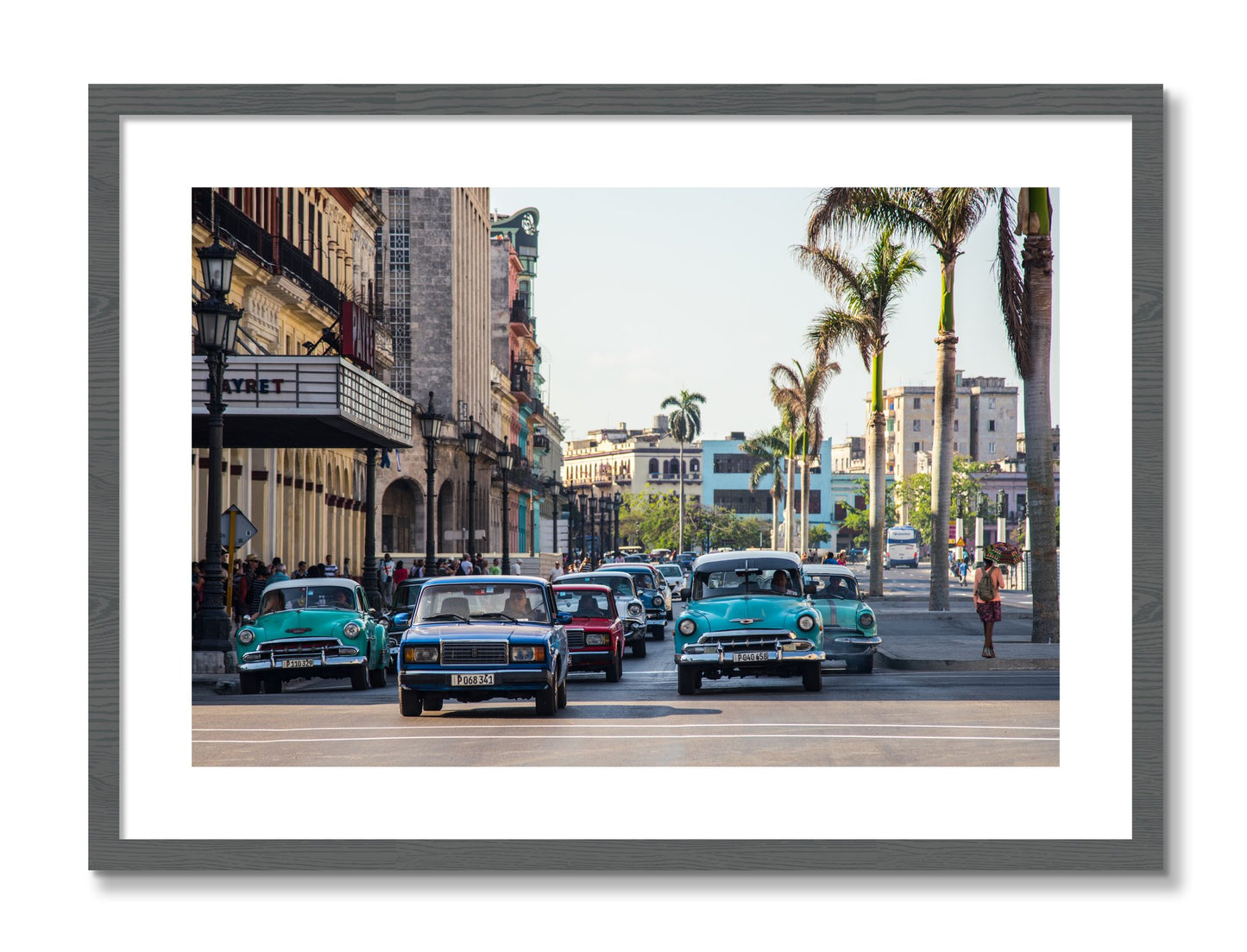 Framed photograph of Havana by Dylan Ozanich, Grey frame, Borders