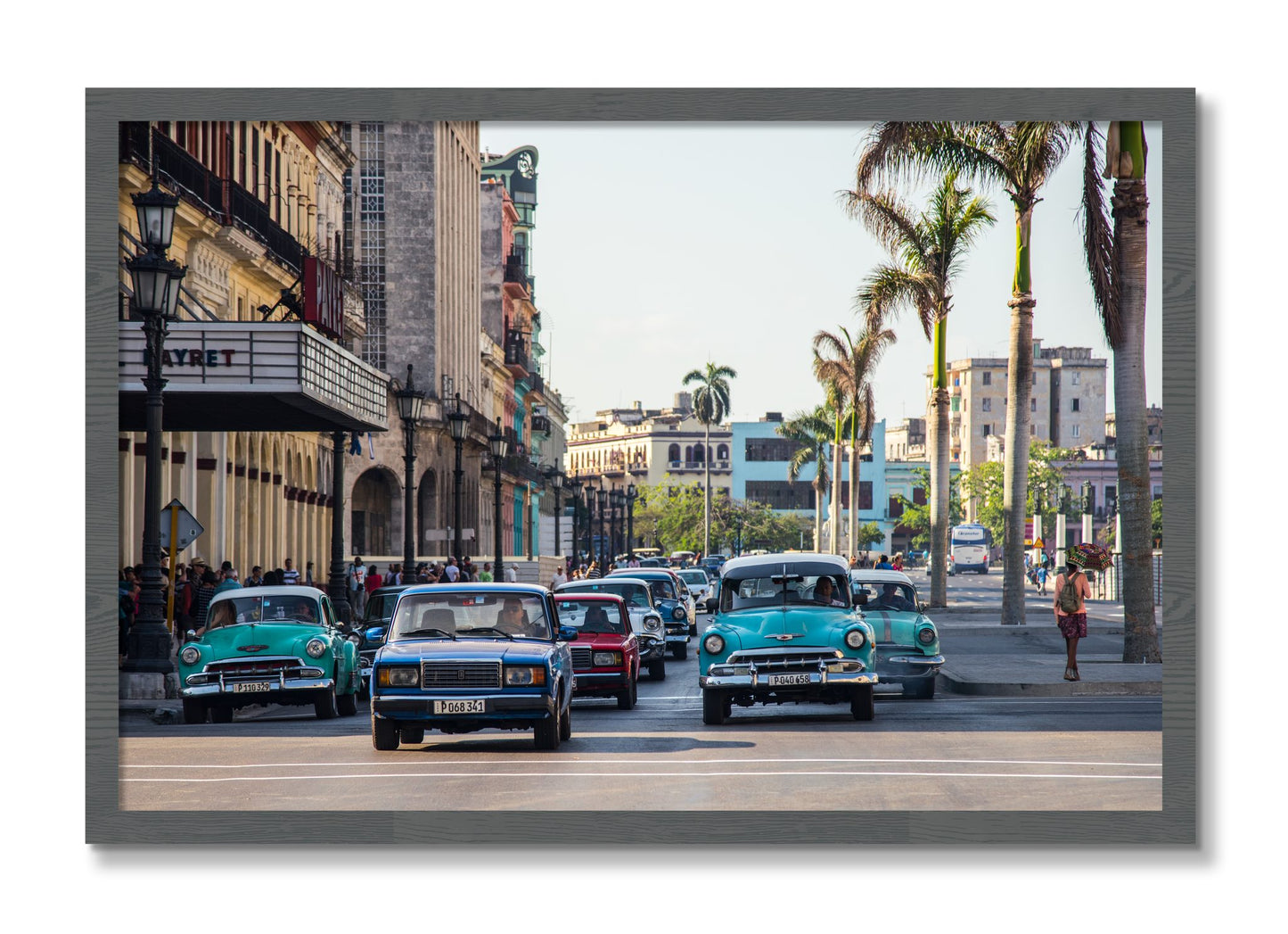 Framed photograph of Havana by Dylan Ozanich, Grey frame, Full Bleed