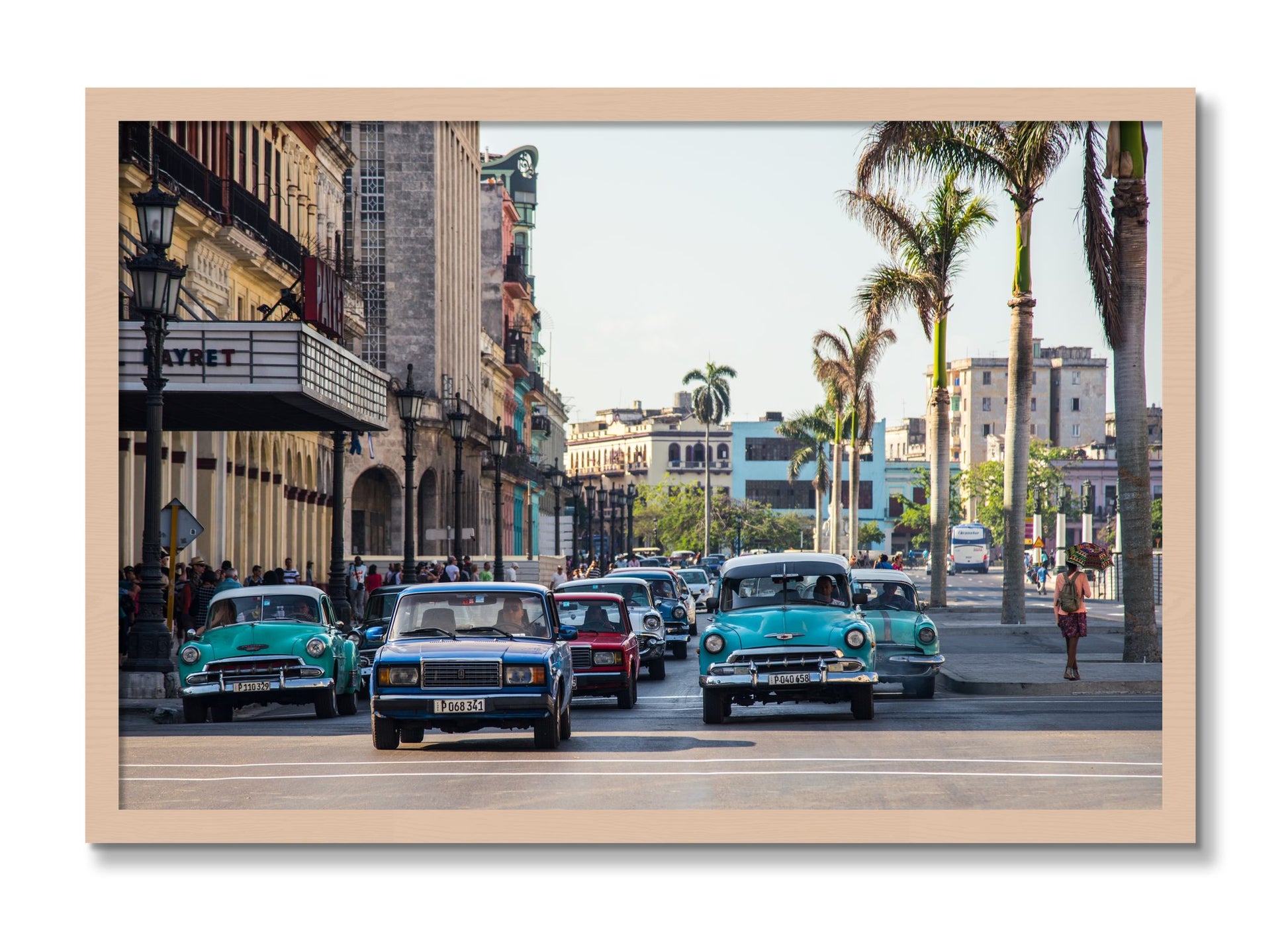 Framed photograph of Havana by Dylan Ozanich, Maple frame, Full Bleed
