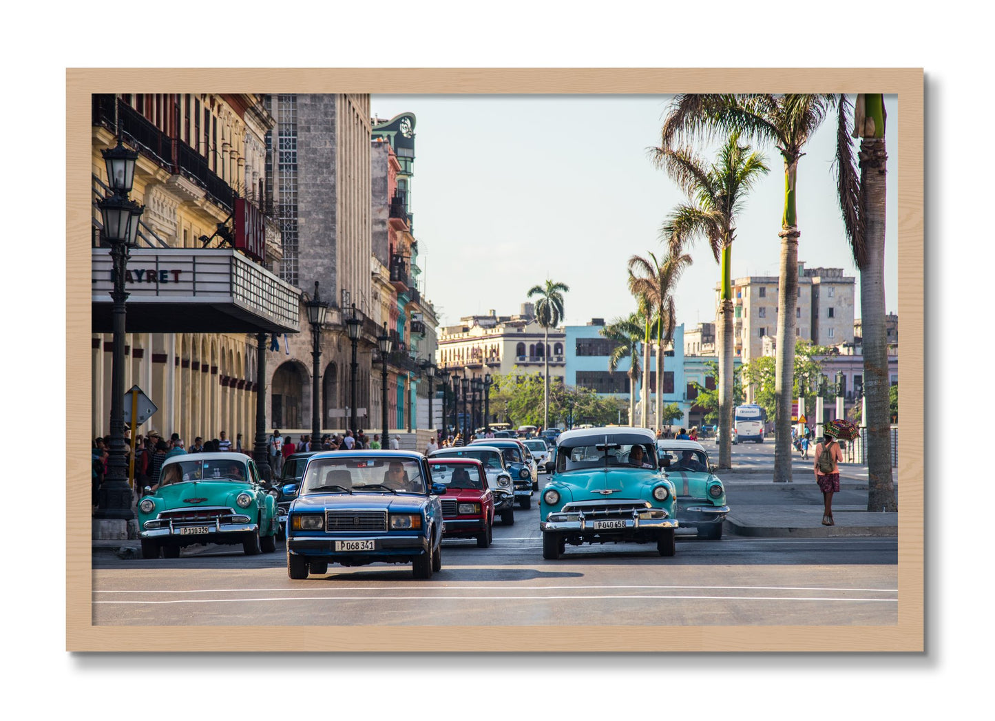 Framed photograph of Havana by Dylan Ozanich, Oak frame, Full Bleed