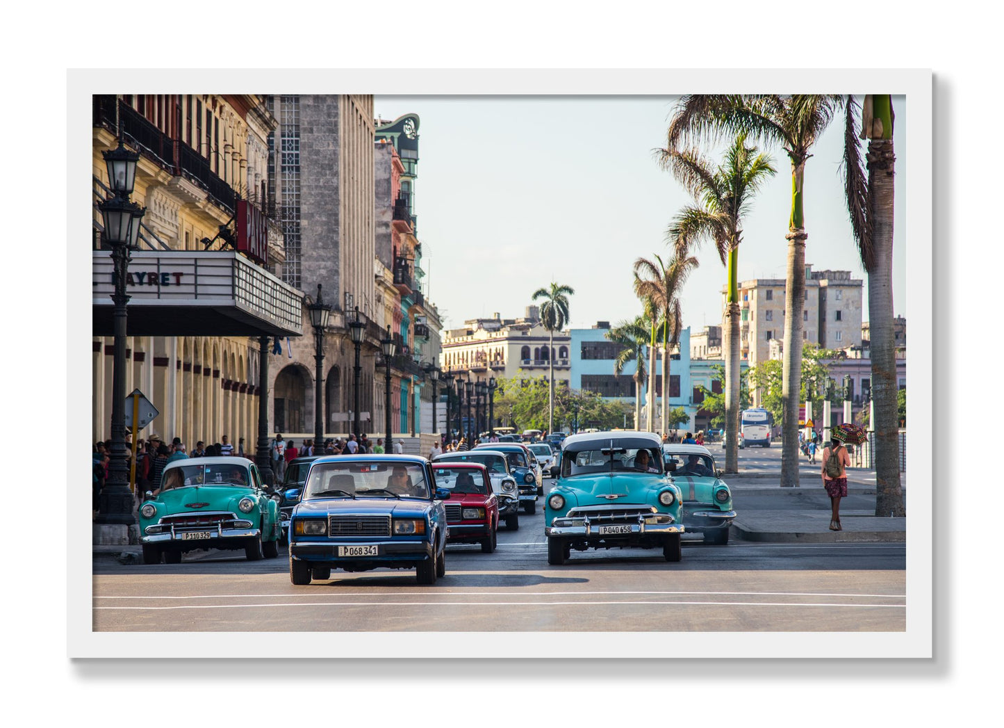 Framed photograph of Havana by Dylan Ozanich, White frame, Full Bleed