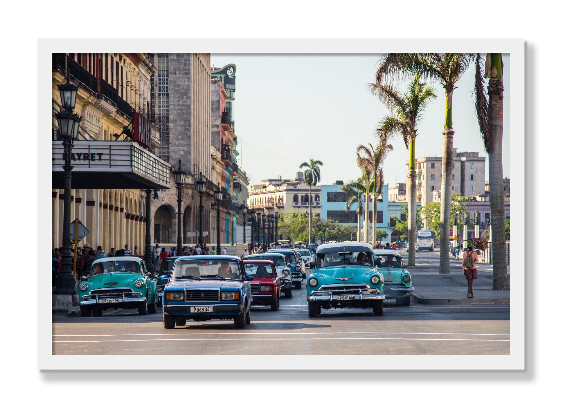Framed photograph of Havana by Dylan Ozanich, White frame, Full Bleed