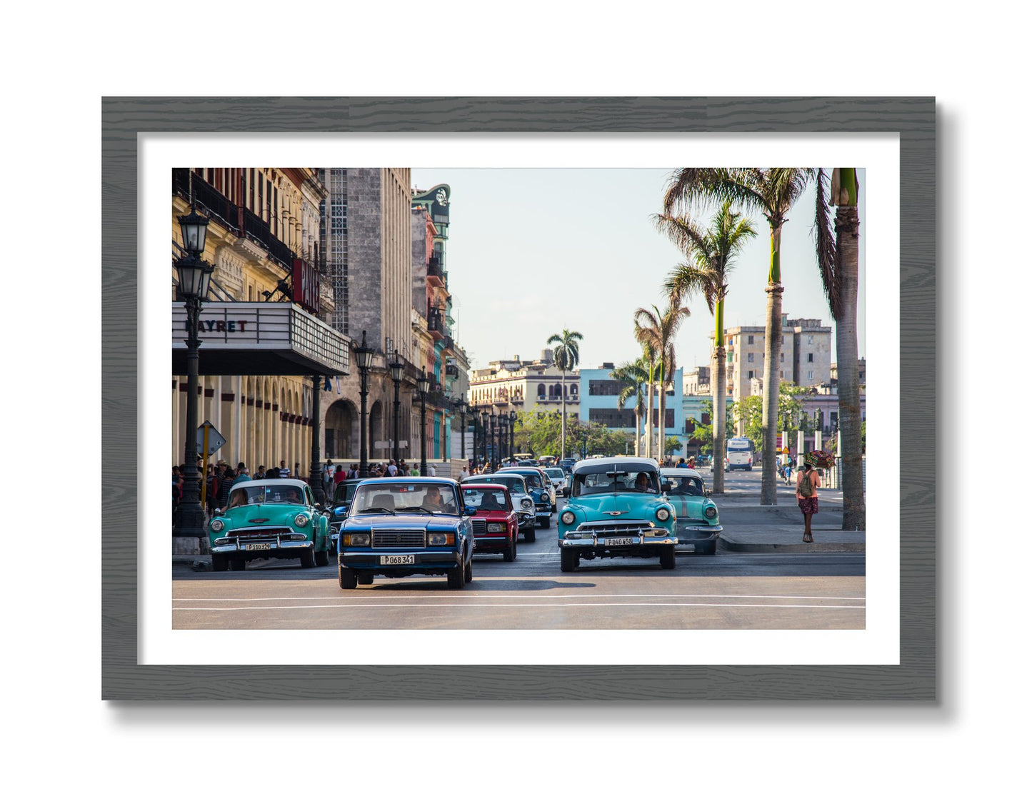 Framed photograph of Havana by Dylan Ozanich, Grey frame, Borders