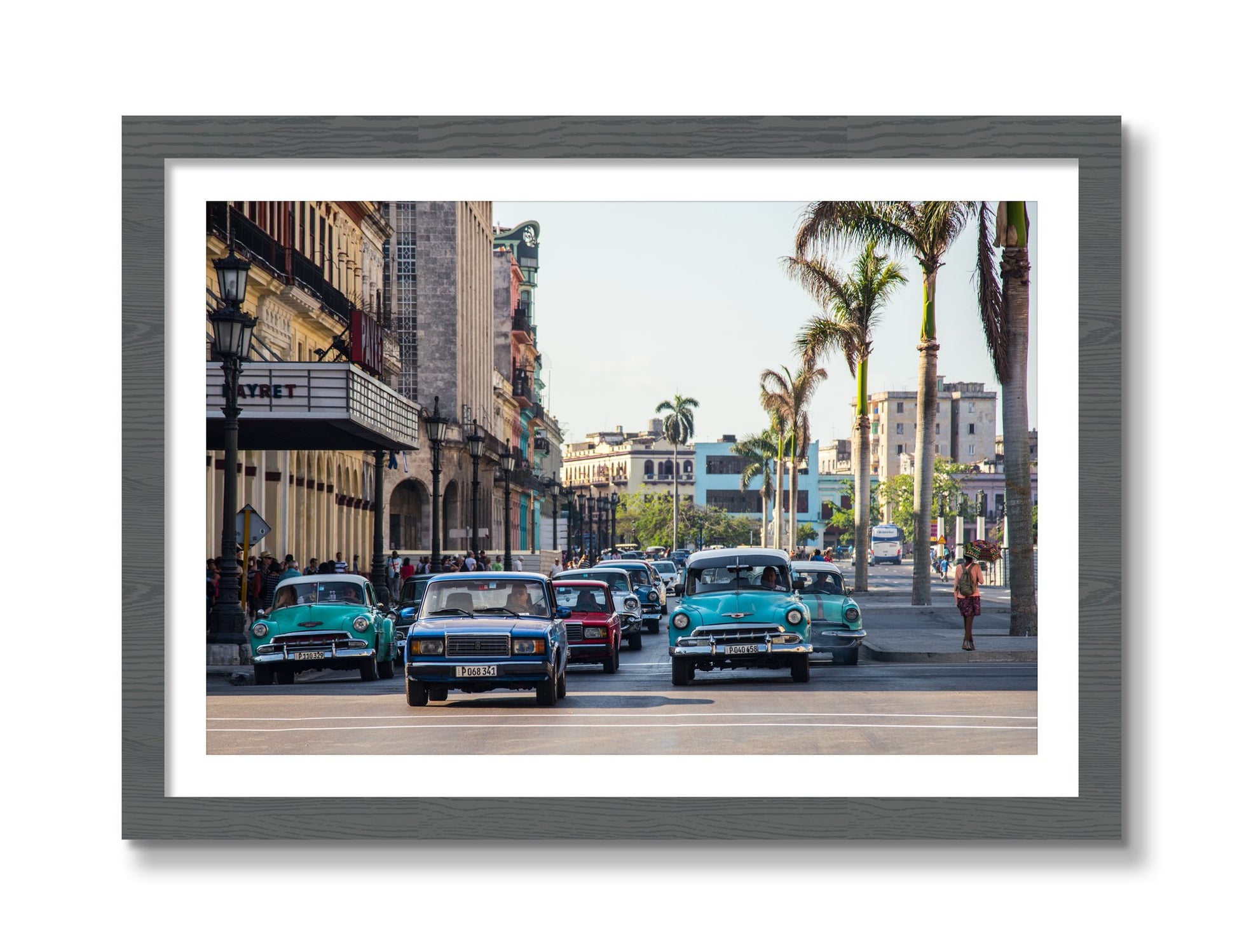 Framed photograph of Havana by Dylan Ozanich, Grey frame, Borders