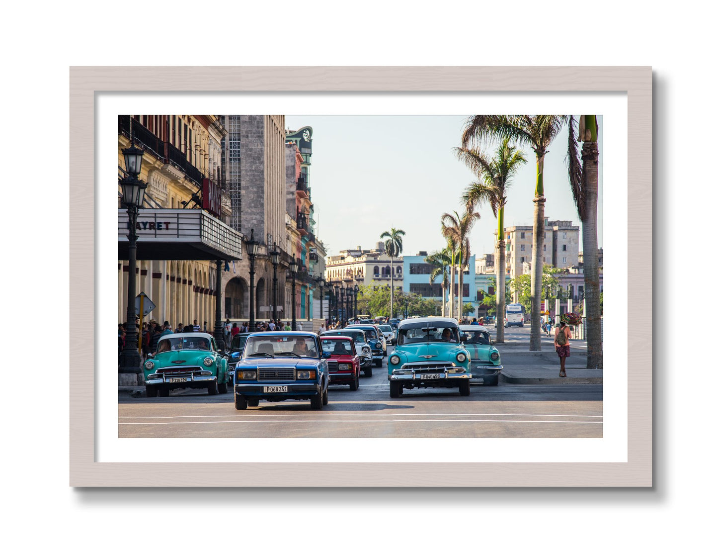 Framed photograph of Havana by Dylan Ozanich, White Maple frame, Borders