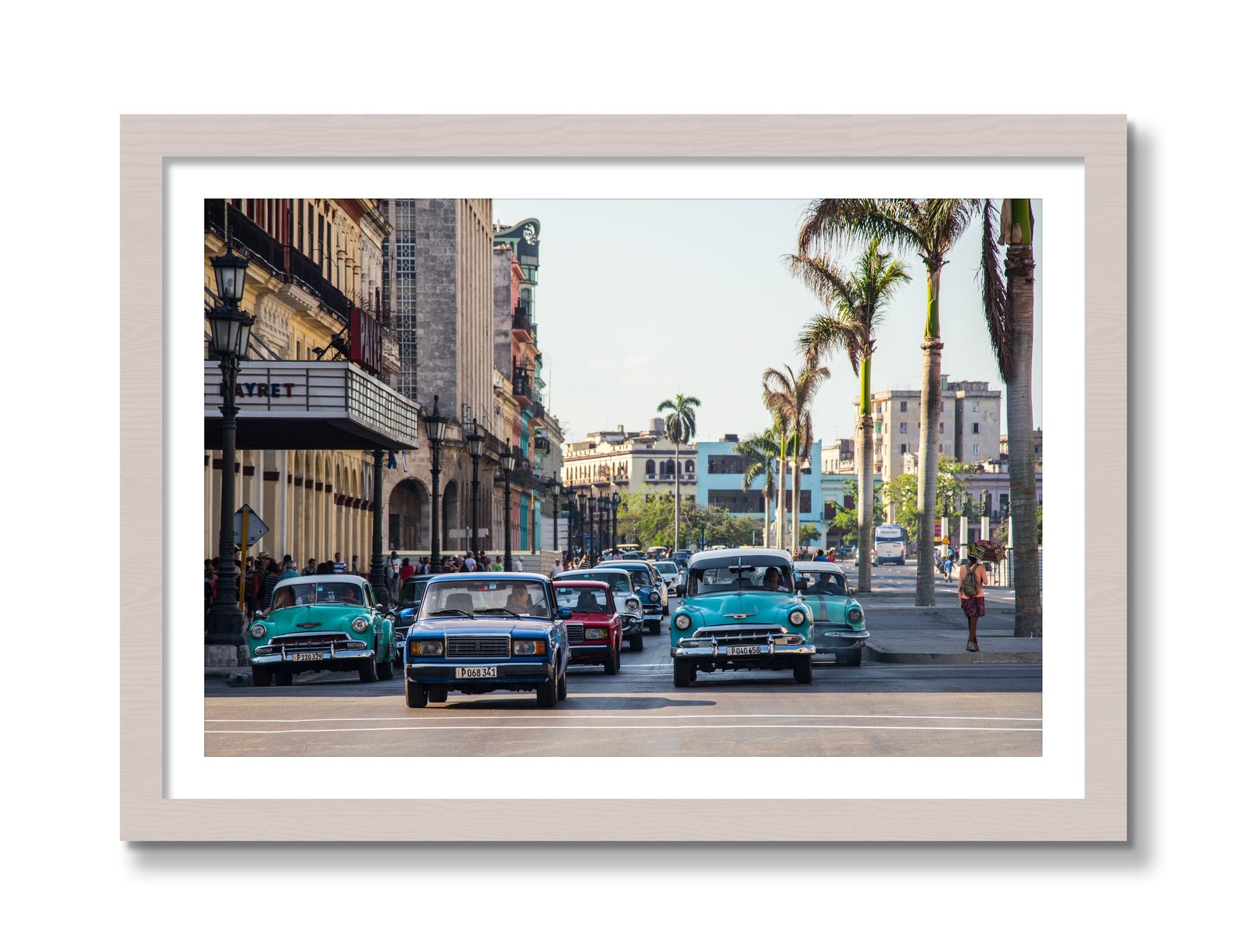 Framed photograph of Havana by Dylan Ozanich, White Maple frame, Borders