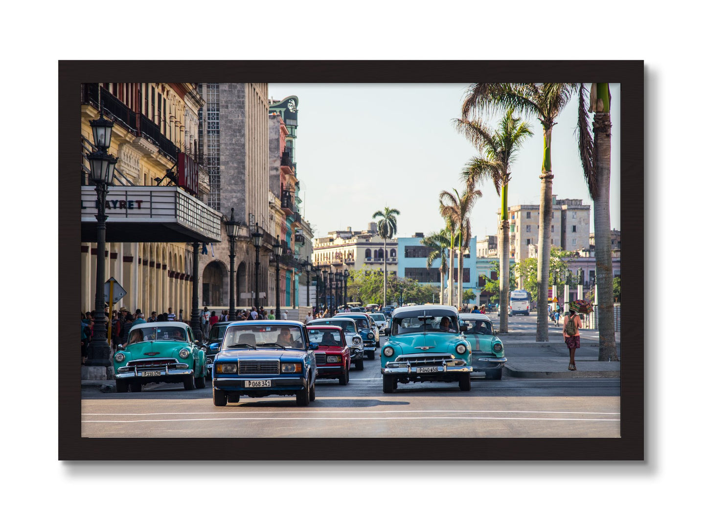 Framed photograph of Havana by Dylan Ozanich, Black Walnut frame, Full Bleed
