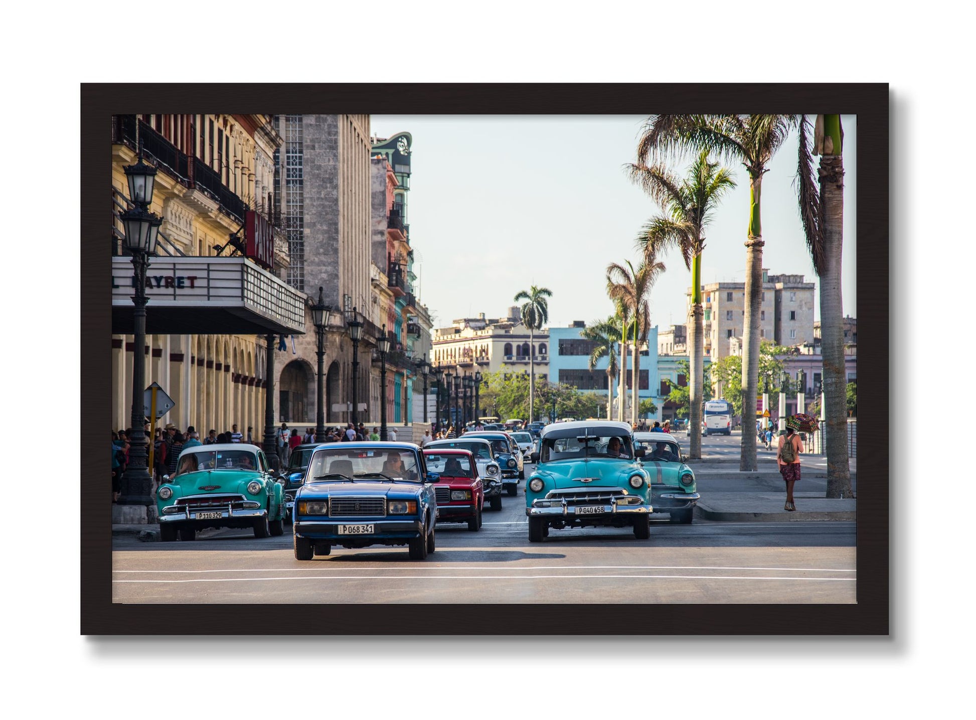Framed photograph of Havana by Dylan Ozanich, Black Walnut frame, Full Bleed