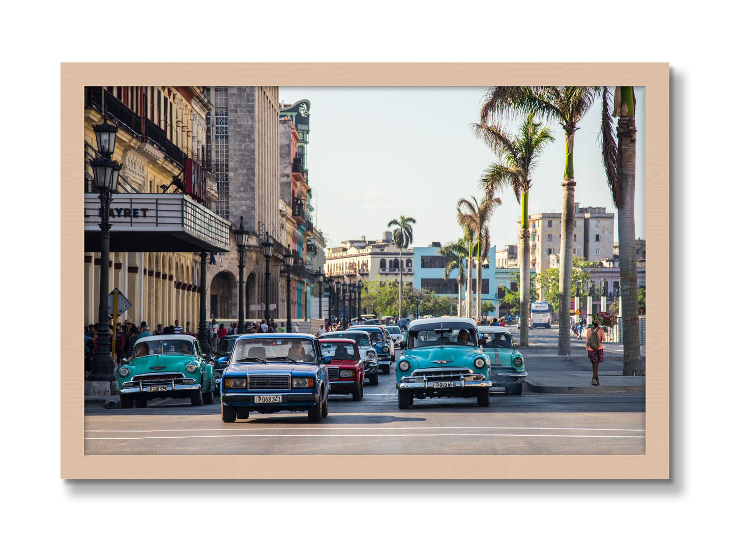 Framed photograph of Havana by Dylan Ozanich, Maple frame, Full Bleed